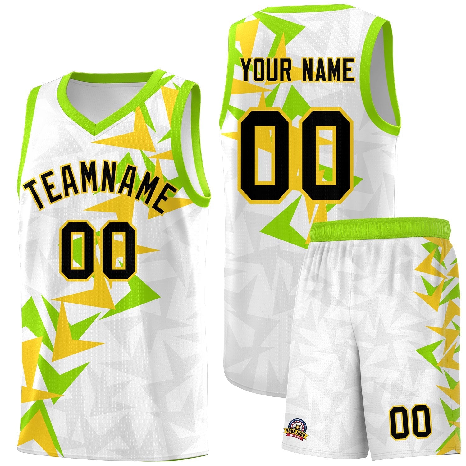 Custom White Boomerang Pattern Sets Basketball Jersey