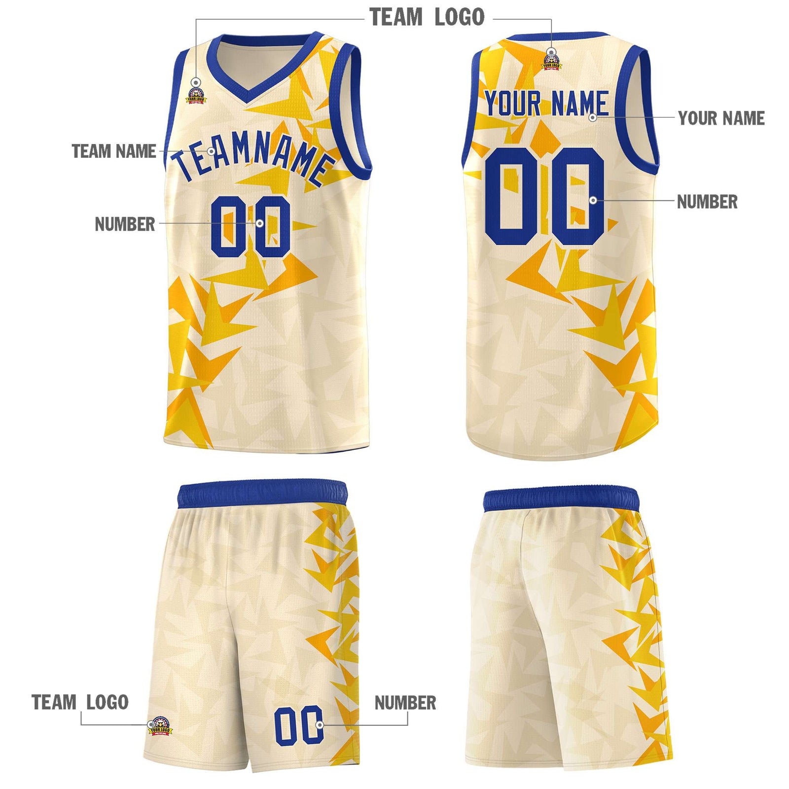 Custom Cream Boomerang Pattern Sets Basketball Jersey