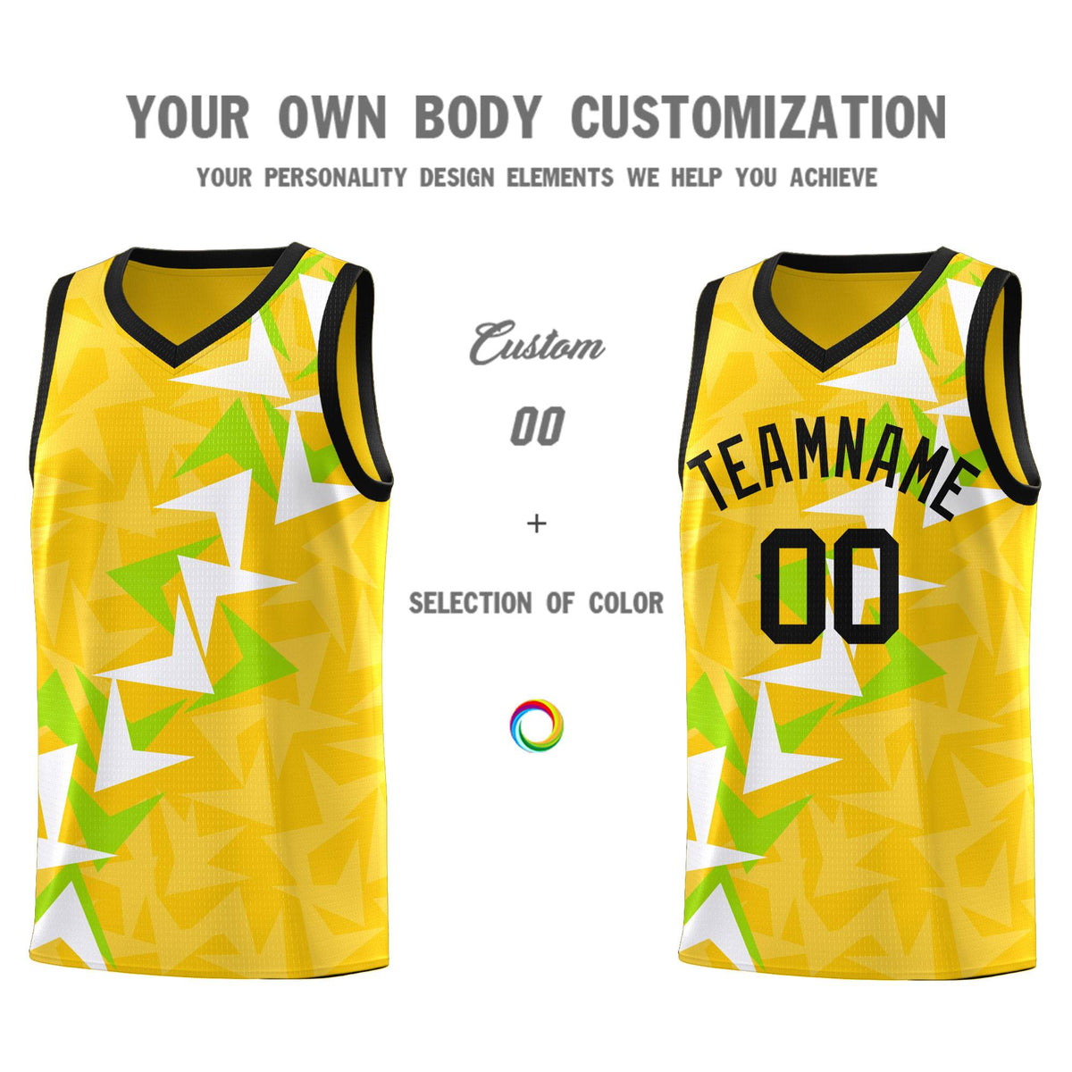 Custom Gold Boomerang Pattern Sets Basketball Jersey