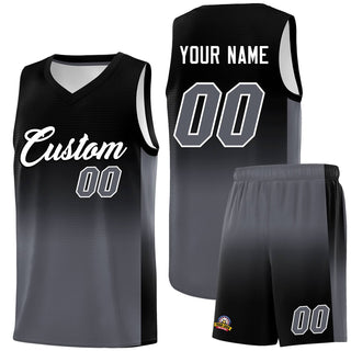 Custom Black Dark Gray Gradient Fashion Sets Sports Uniform Basketball Jersey - Style 1