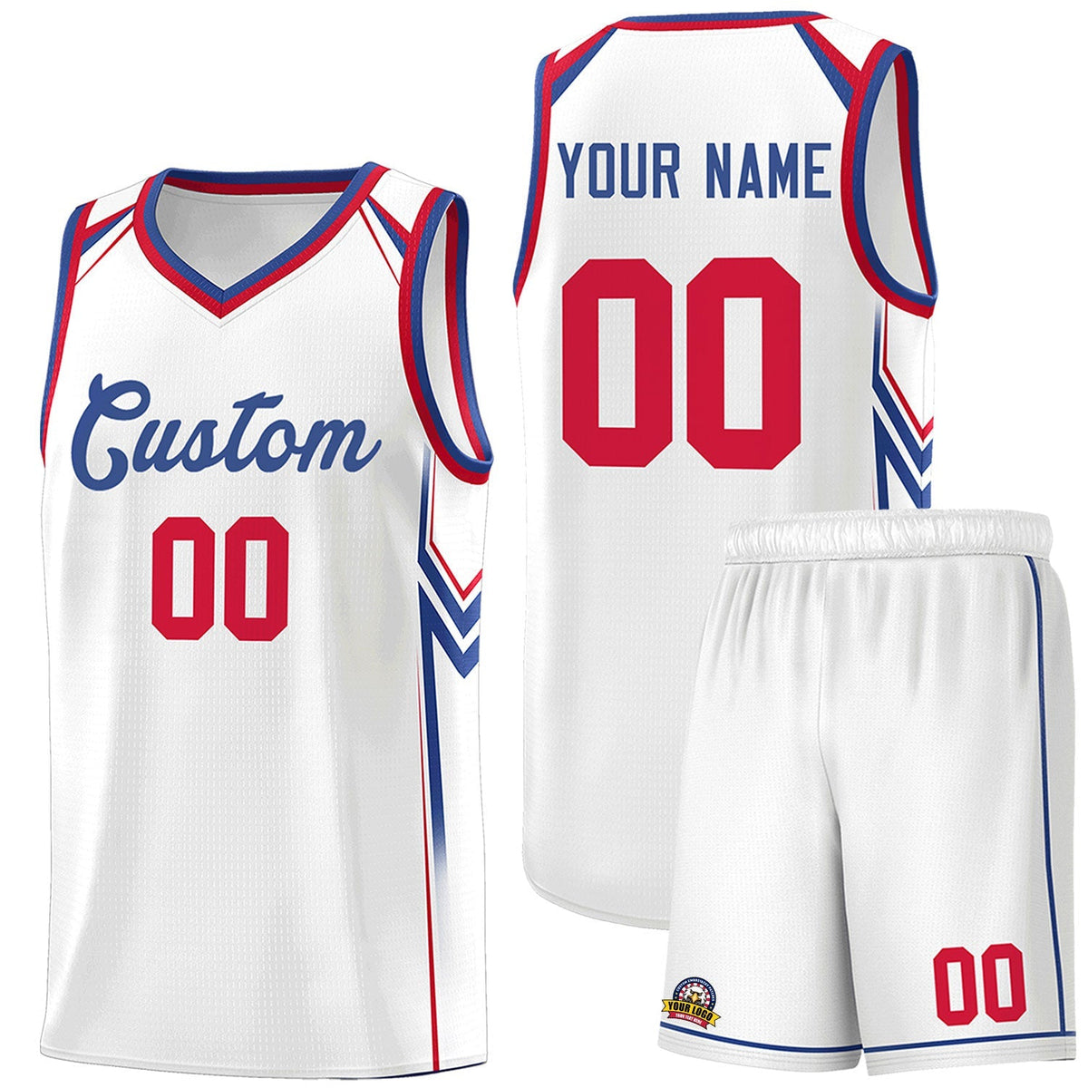 Custom White Arrow Graffiti Pattern Sports Uniform Basketball Jersey