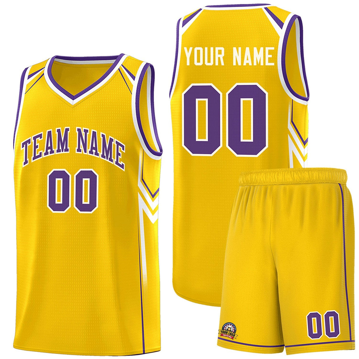 Custom Gold Arrow Graffiti Pattern Sports Uniform Basketball Jersey