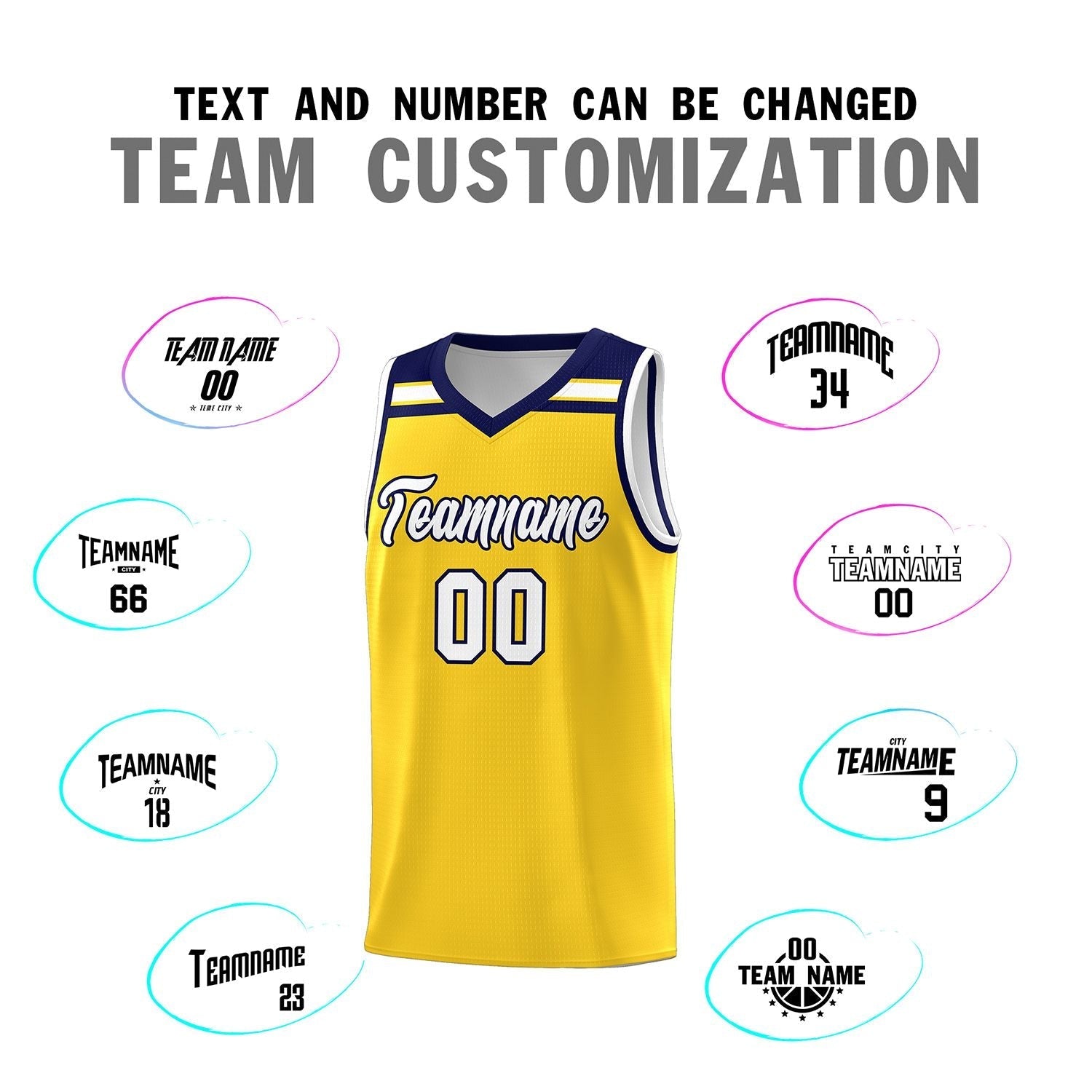 Custom Gold White-Navy Classic Sports Uniform Basketball Jersey