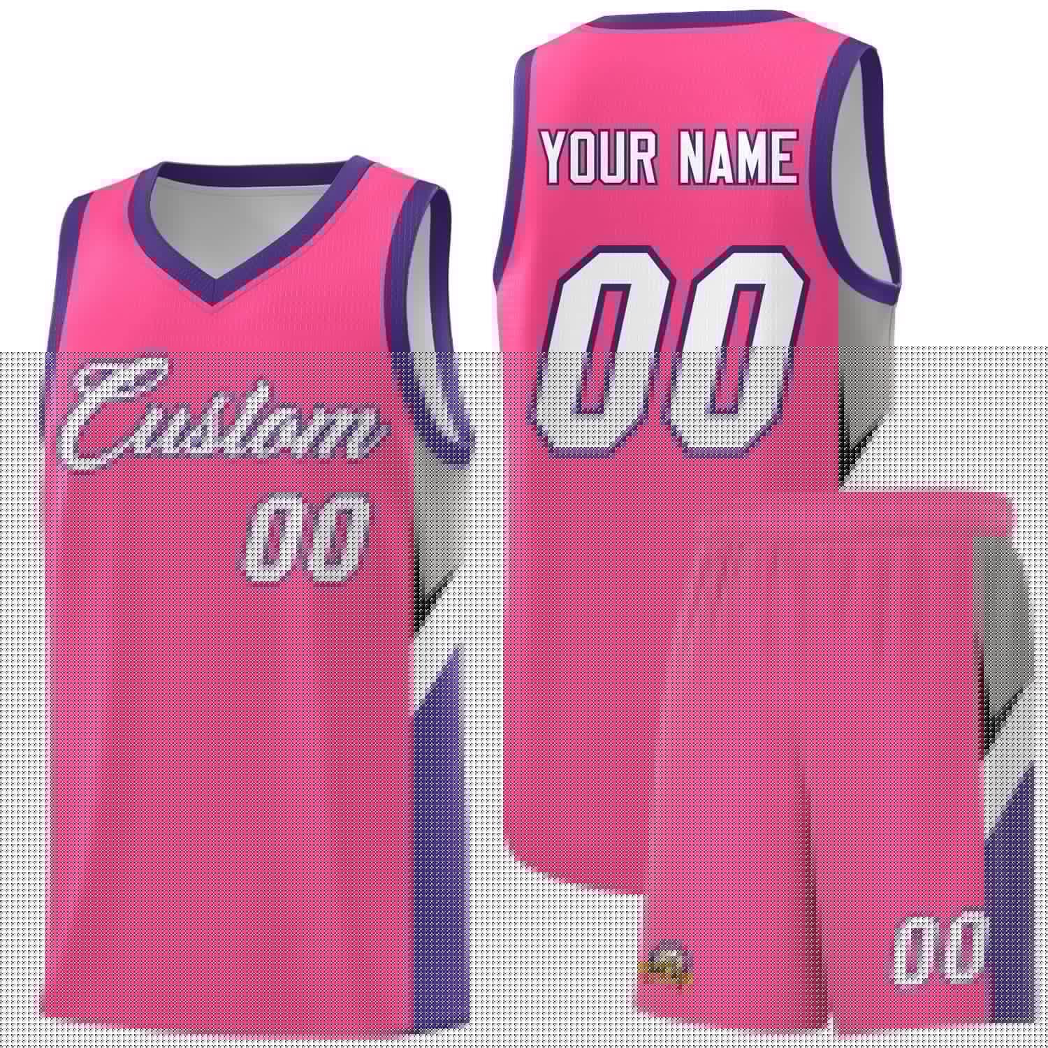 Custom Pink Purple Side Design Sets Sports Uniform Basketball Jersey