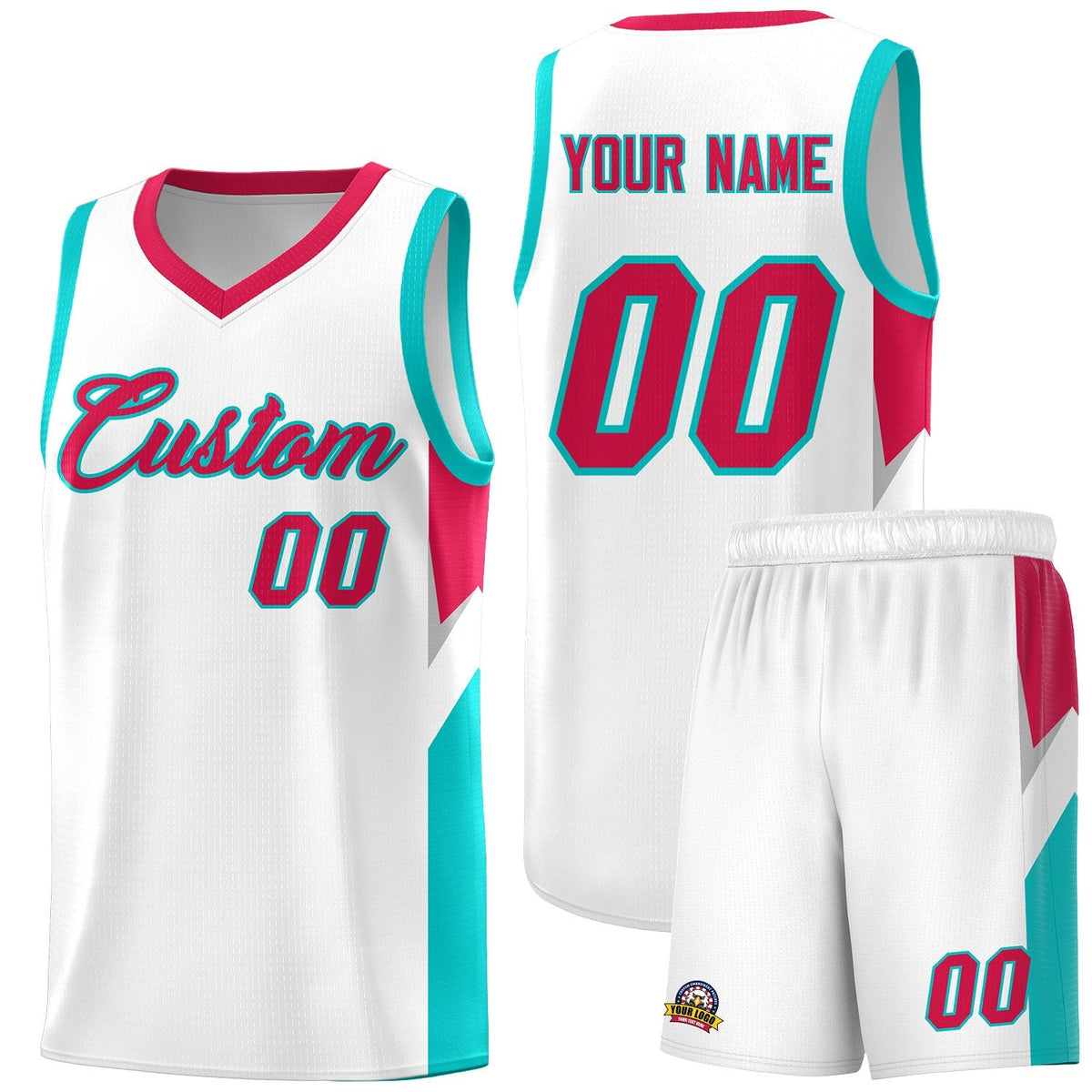 Custom White Red Side Design Sets Sports Uniform Basketball Jersey