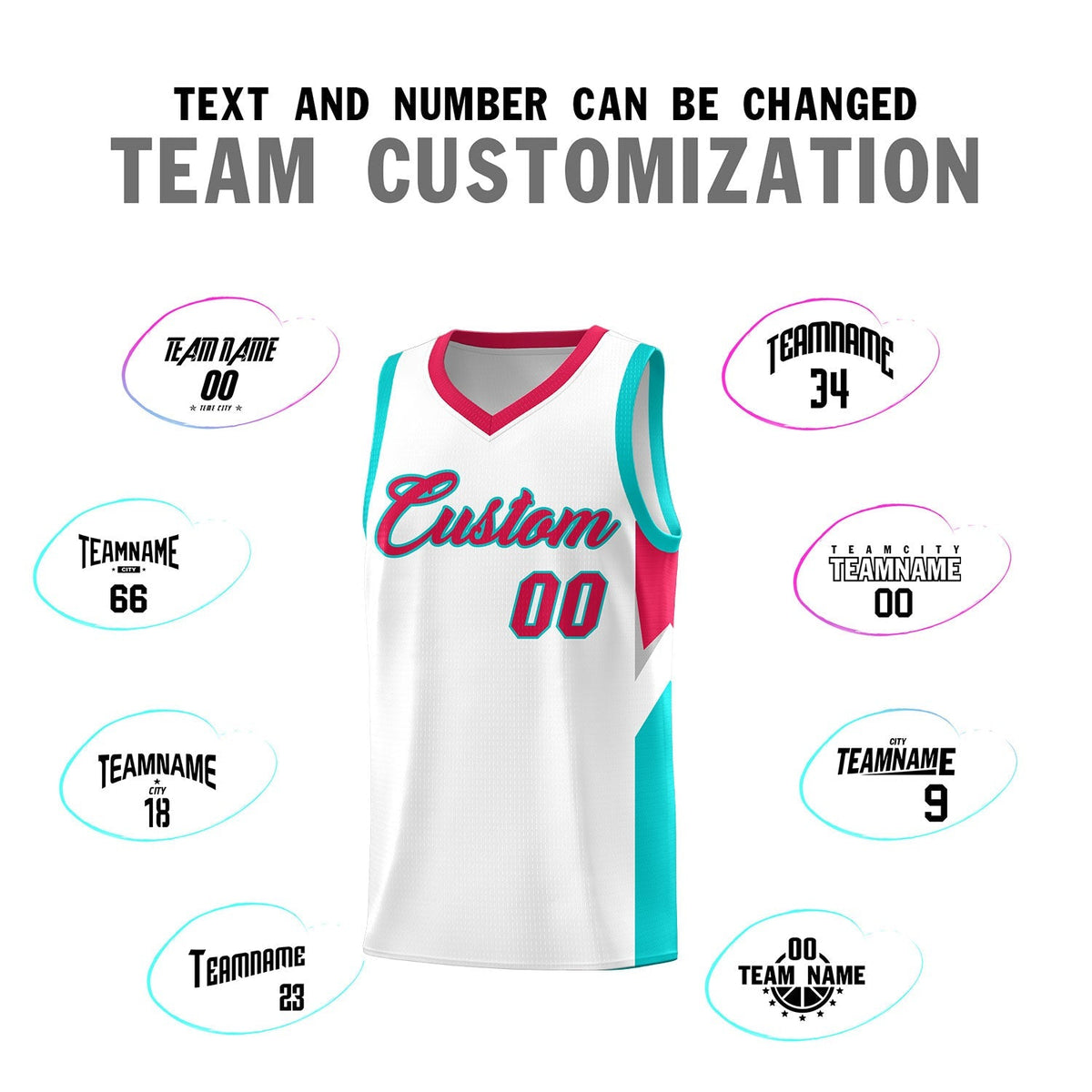 Custom White Red Side Design Sets Sports Uniform Basketball Jersey