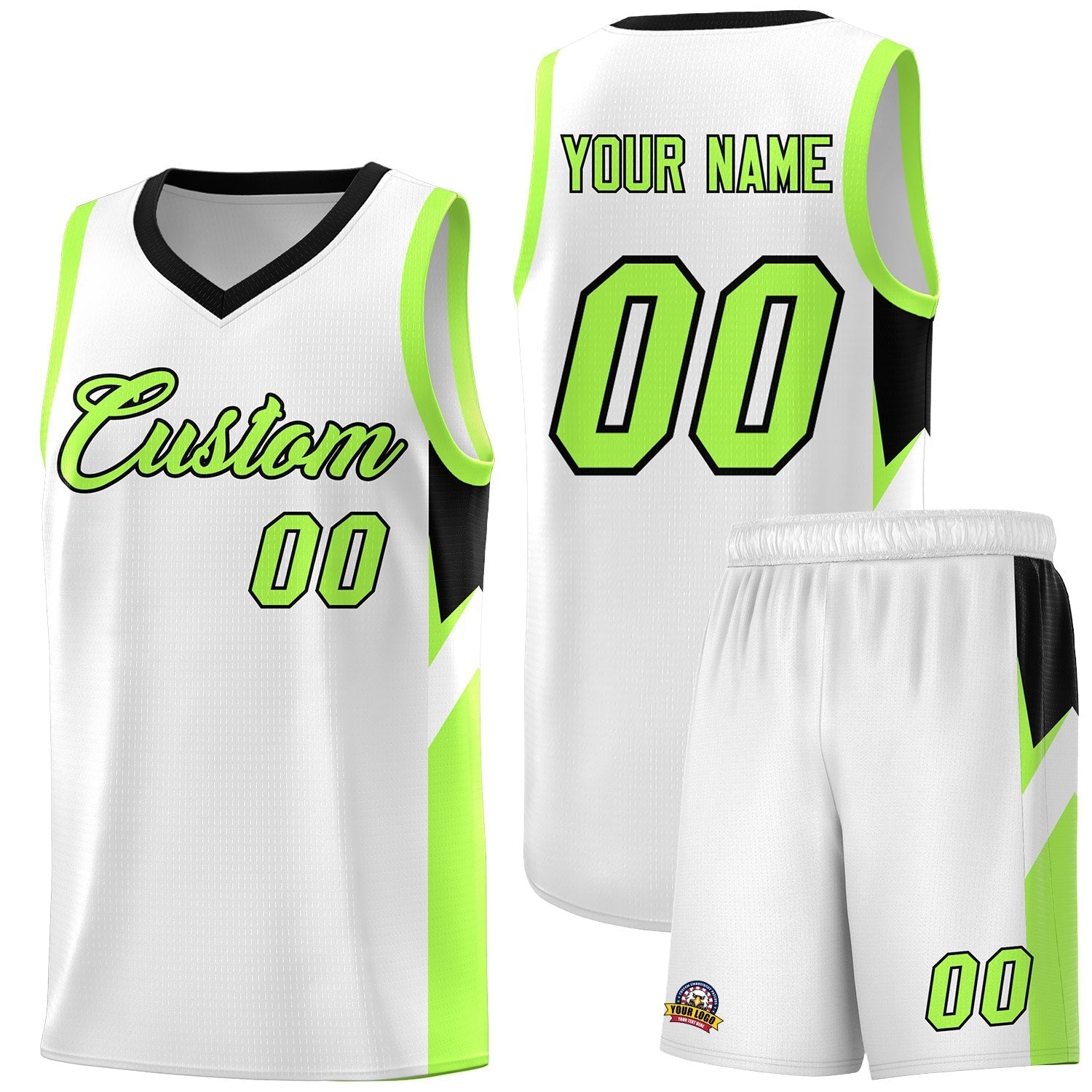 Custom White Black Side Design Sets Sports Uniform Basketball Jersey