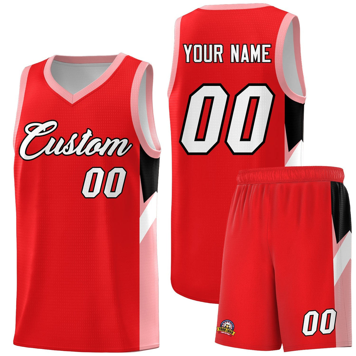 Custom Red Orange Side Design Sets Sports Uniform Basketball Jersey