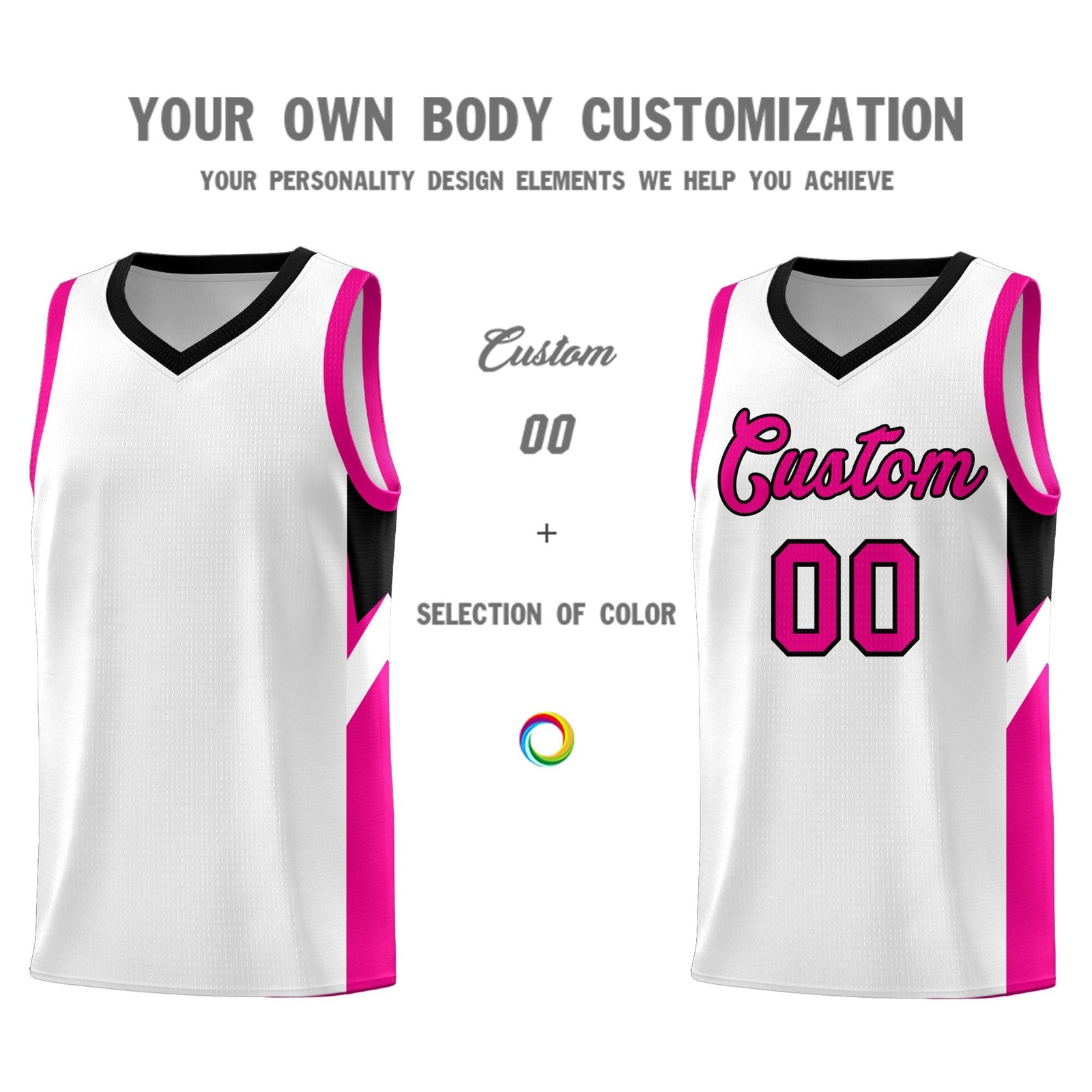 Custom White Black Side Design Sets Sports Uniform Basketball Jersey