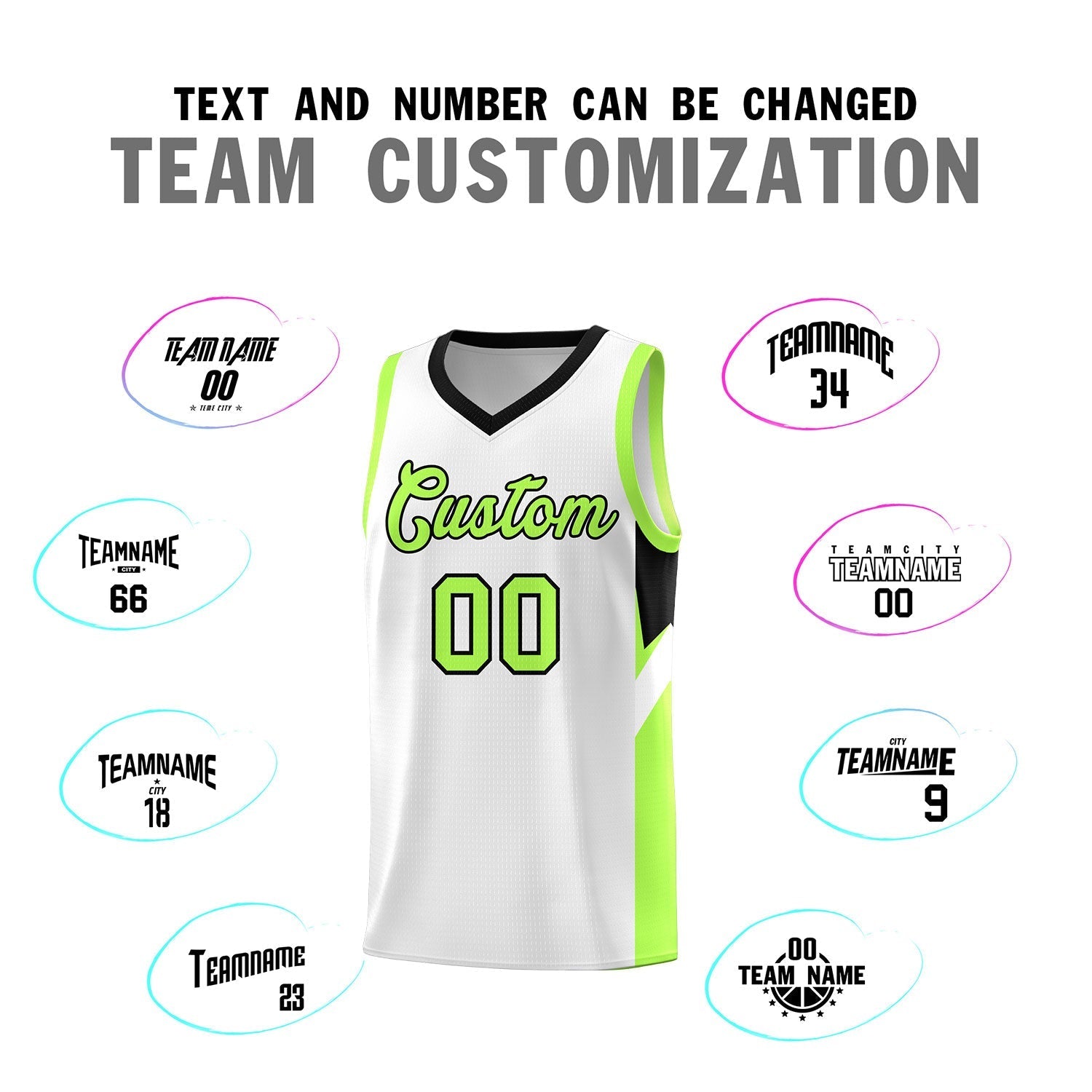Custom White Black Side Design Sets Sports Uniform Basketball Jersey