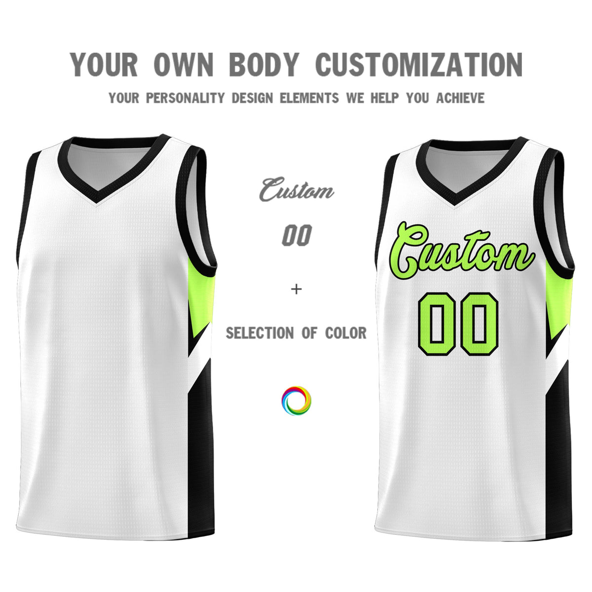 Custom White Black Side Design Sets Sports Uniform Basketball Jersey
