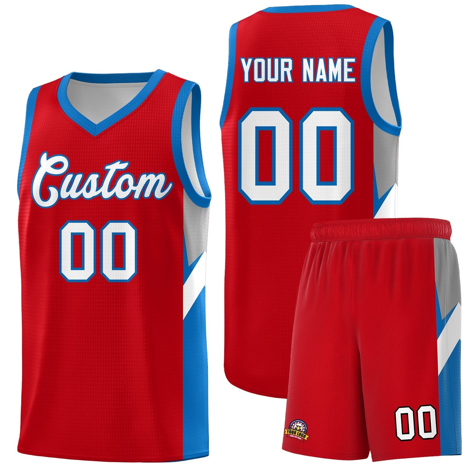 Custom Red Royal Side Design Sets Sports Uniform Basketball Jersey