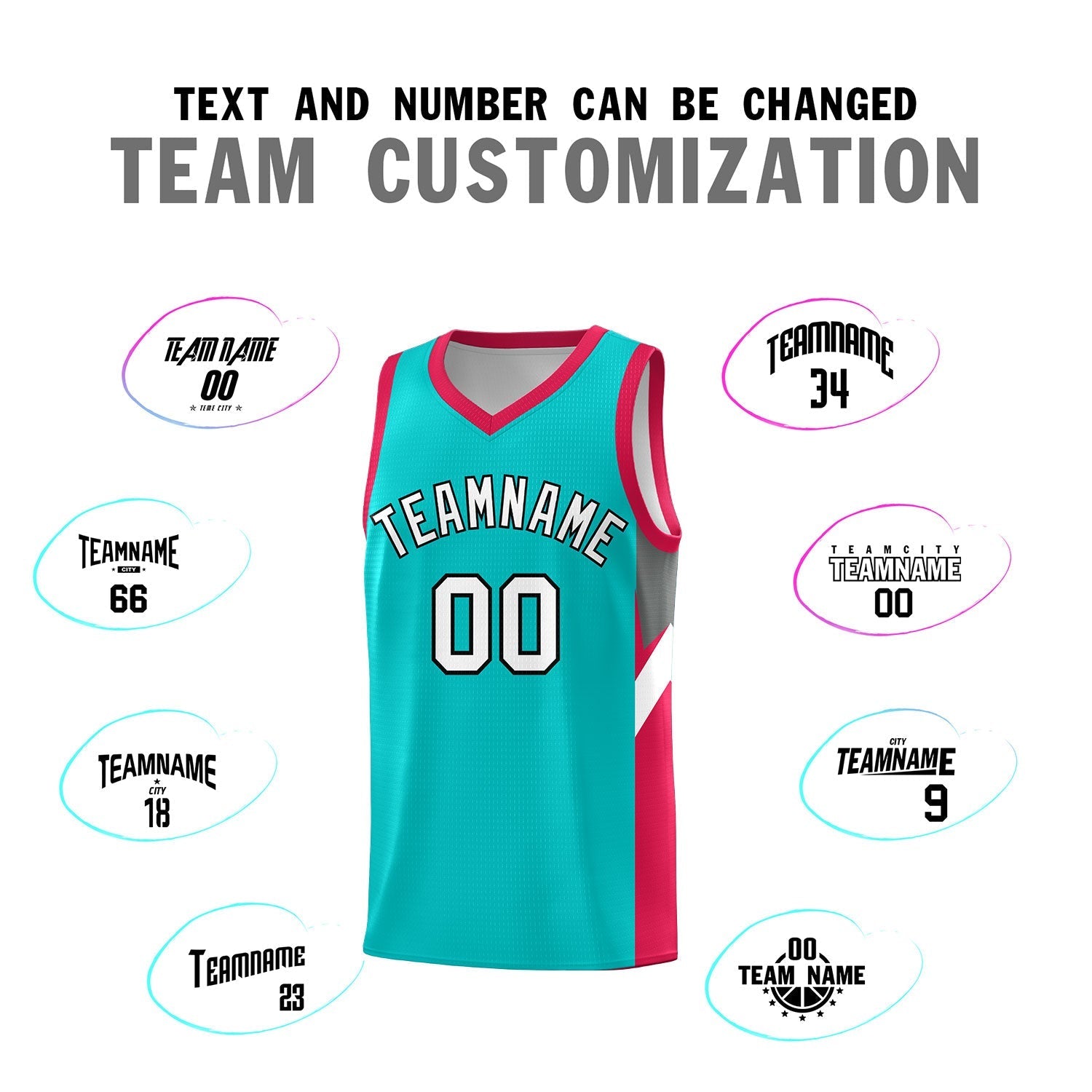 Custom Aqua Red Side Design Sets Sports Uniform Basketball Jersey