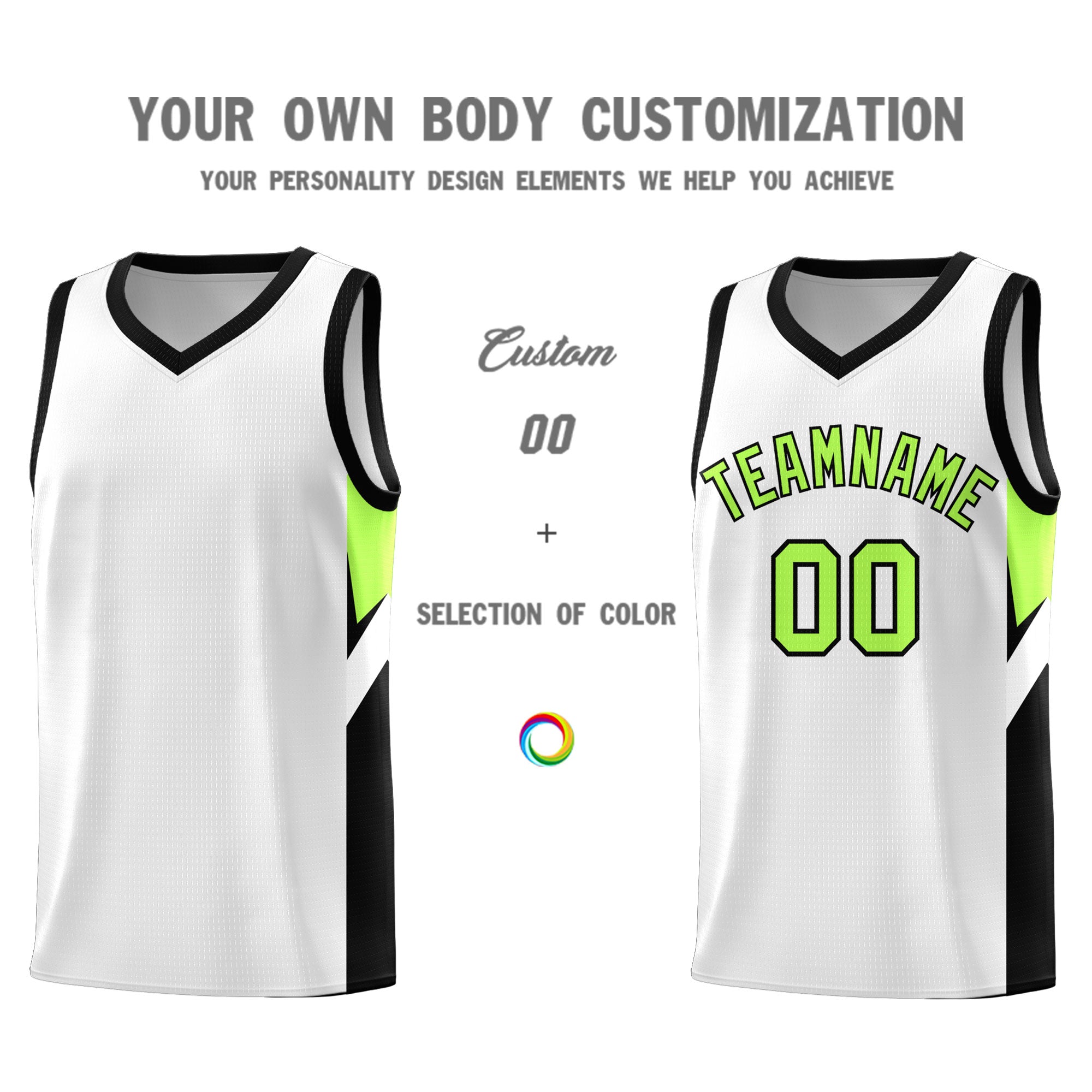Custom White Black Side Design Sets Sports Uniform Basketball Jersey