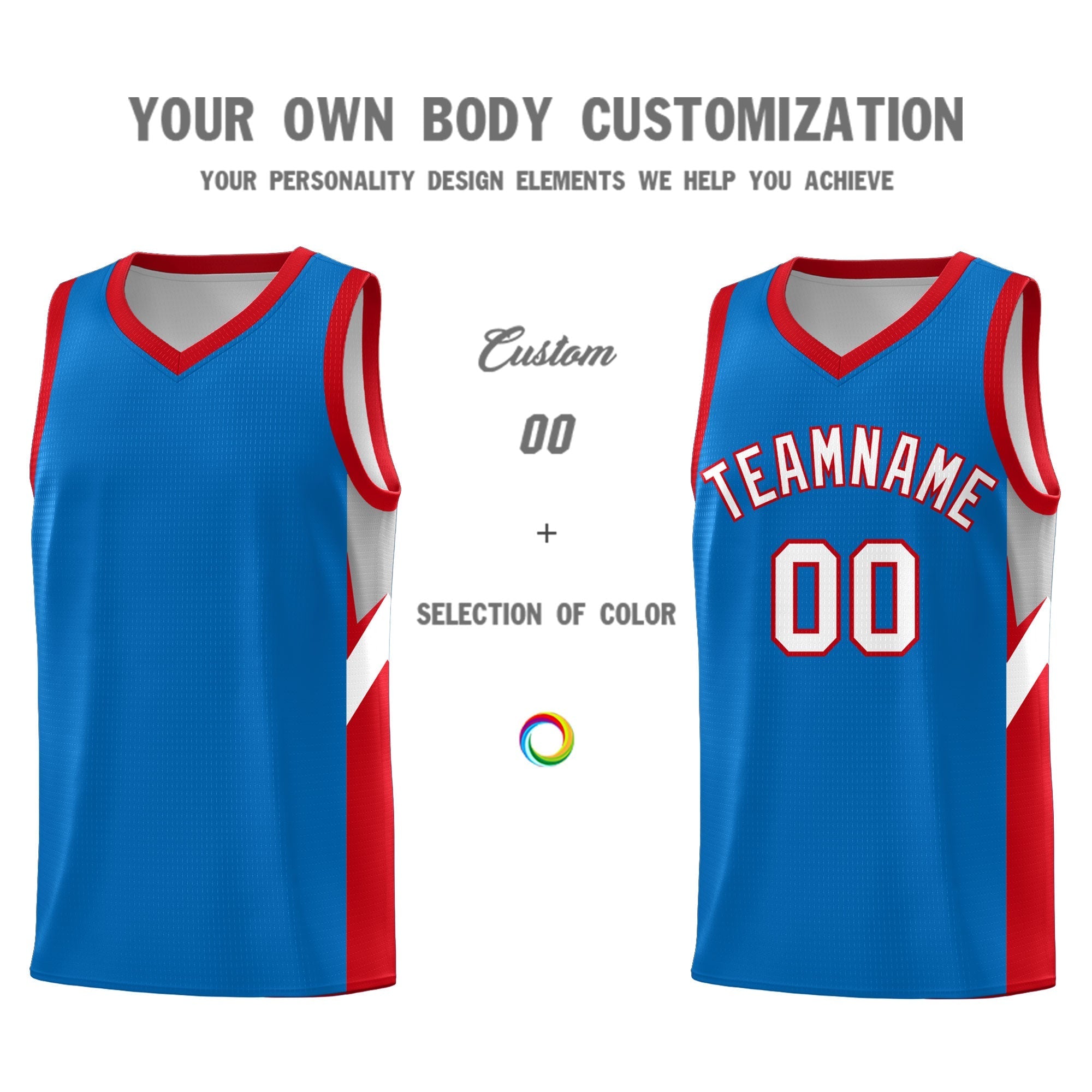 Custom Royal Red Side Design Sets Sports Uniform Basketball Jersey