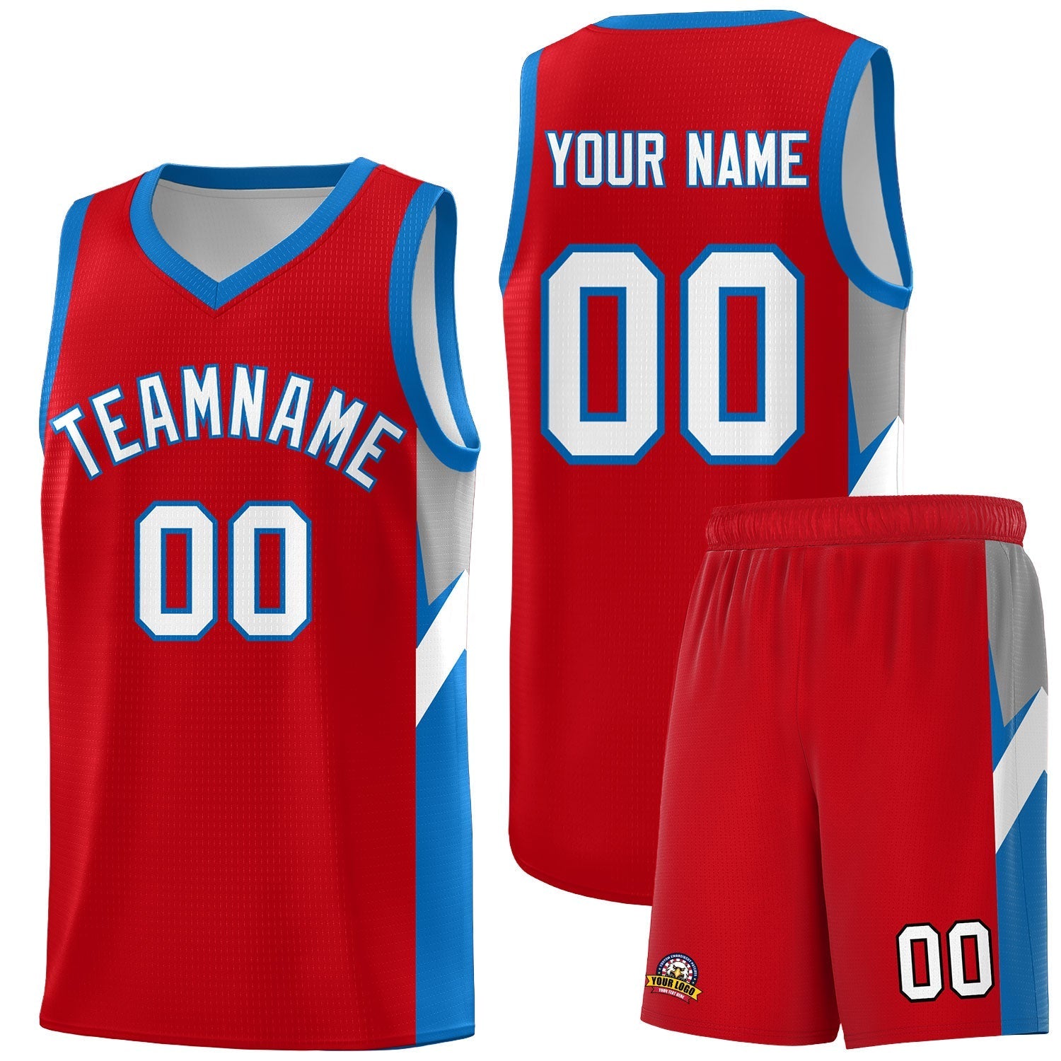 Custom Red Royal Side Design Sets Sports Uniform Basketball Jersey