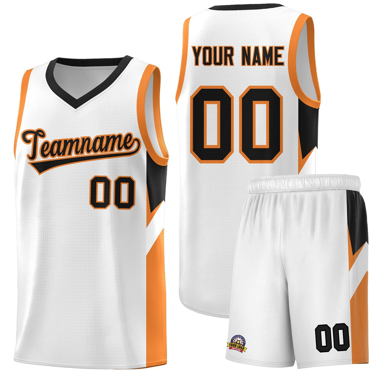 Custom White Black Side Design Sets Sports Uniform Basketball Jersey