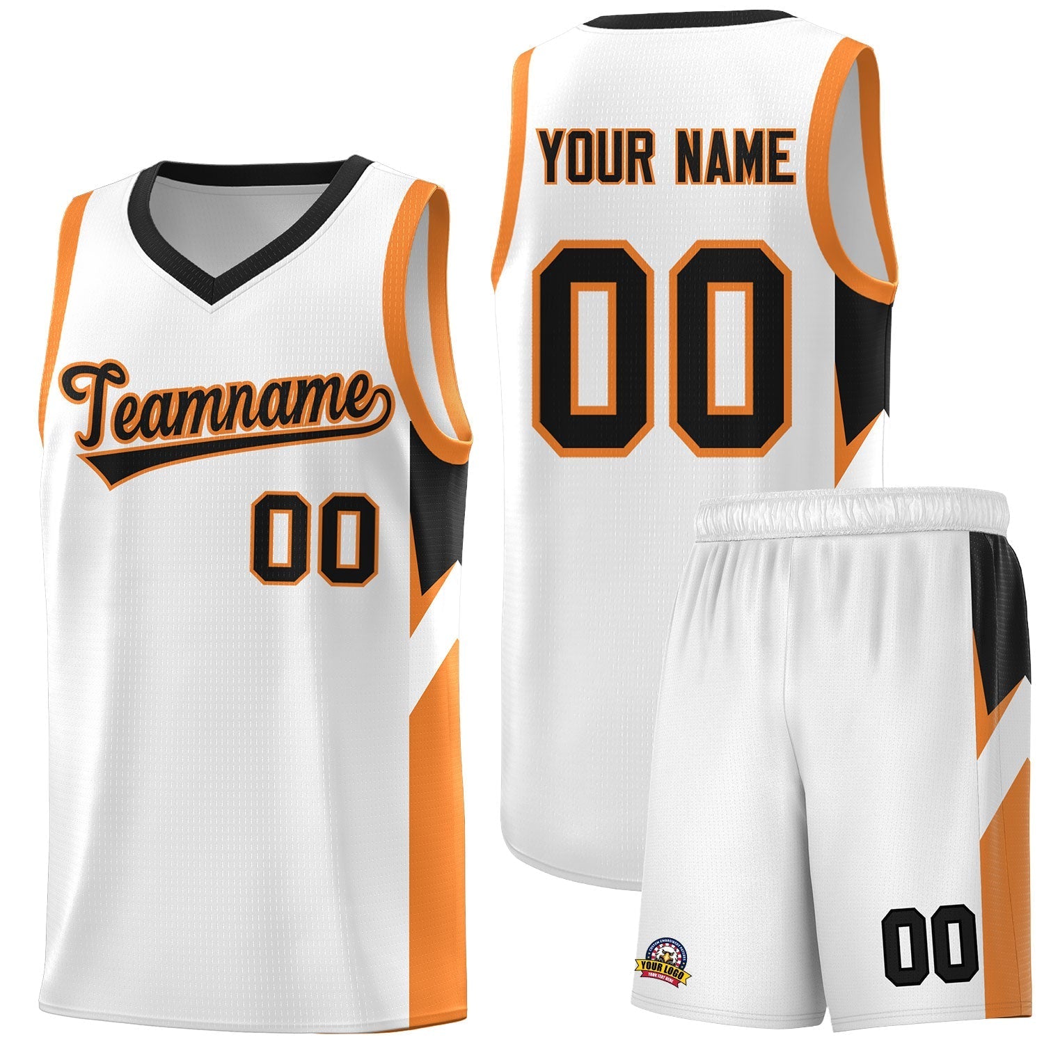 Custom White Black Side Design Sets Sports Uniform Basketball Jersey