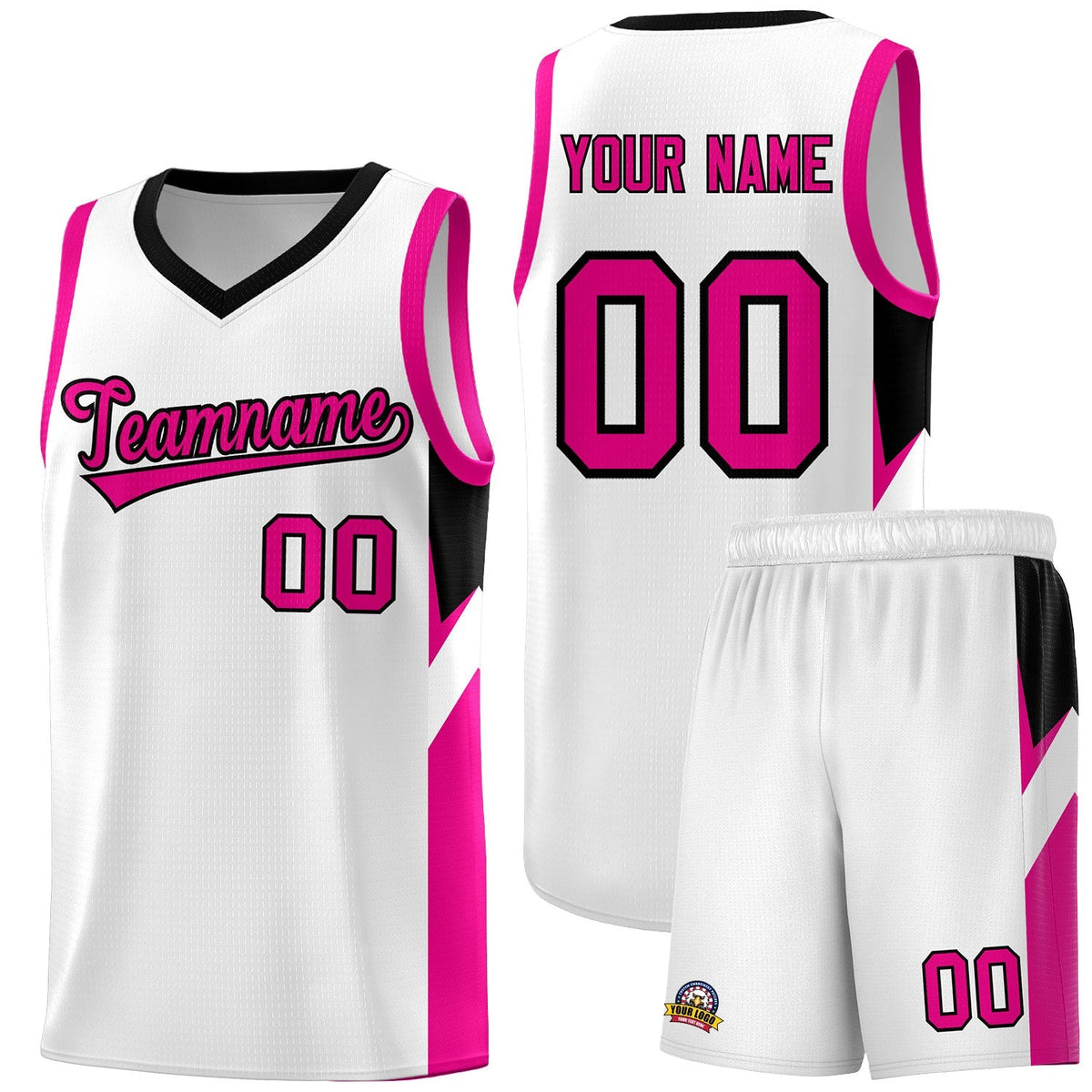 Custom White Black Side Design Sets Sports Uniform Basketball Jersey