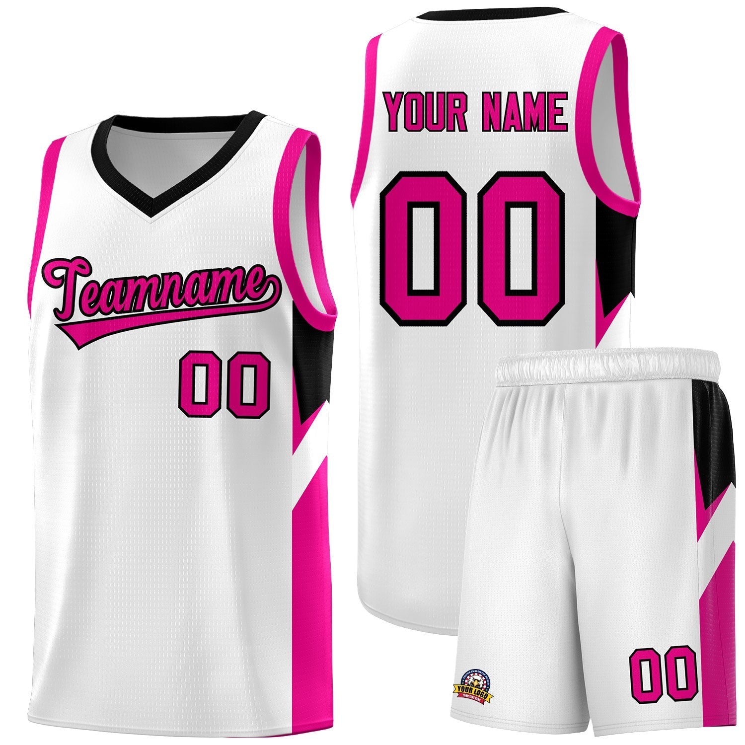 Custom White Black Side Design Sets Sports Uniform Basketball Jersey