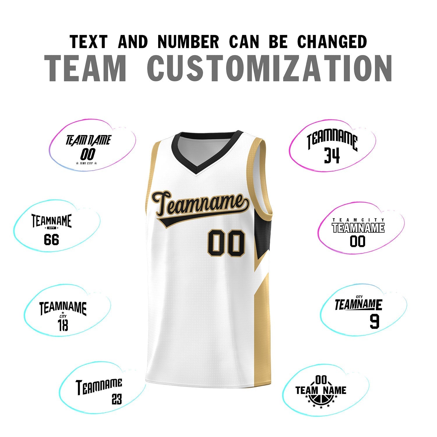 Custom White Black Side Design Sets Sports Uniform Basketball Jersey