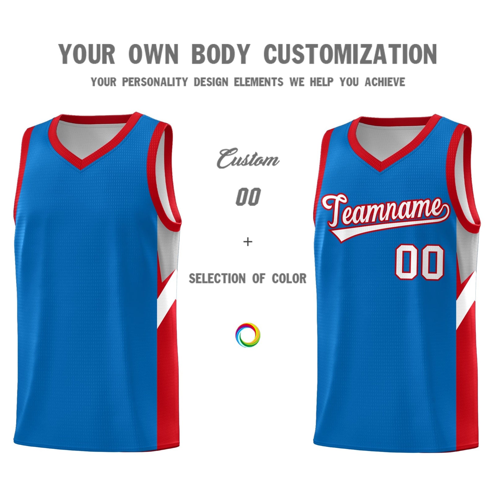 Custom Royal Red Side Design Sets Sports Uniform Basketball Jersey