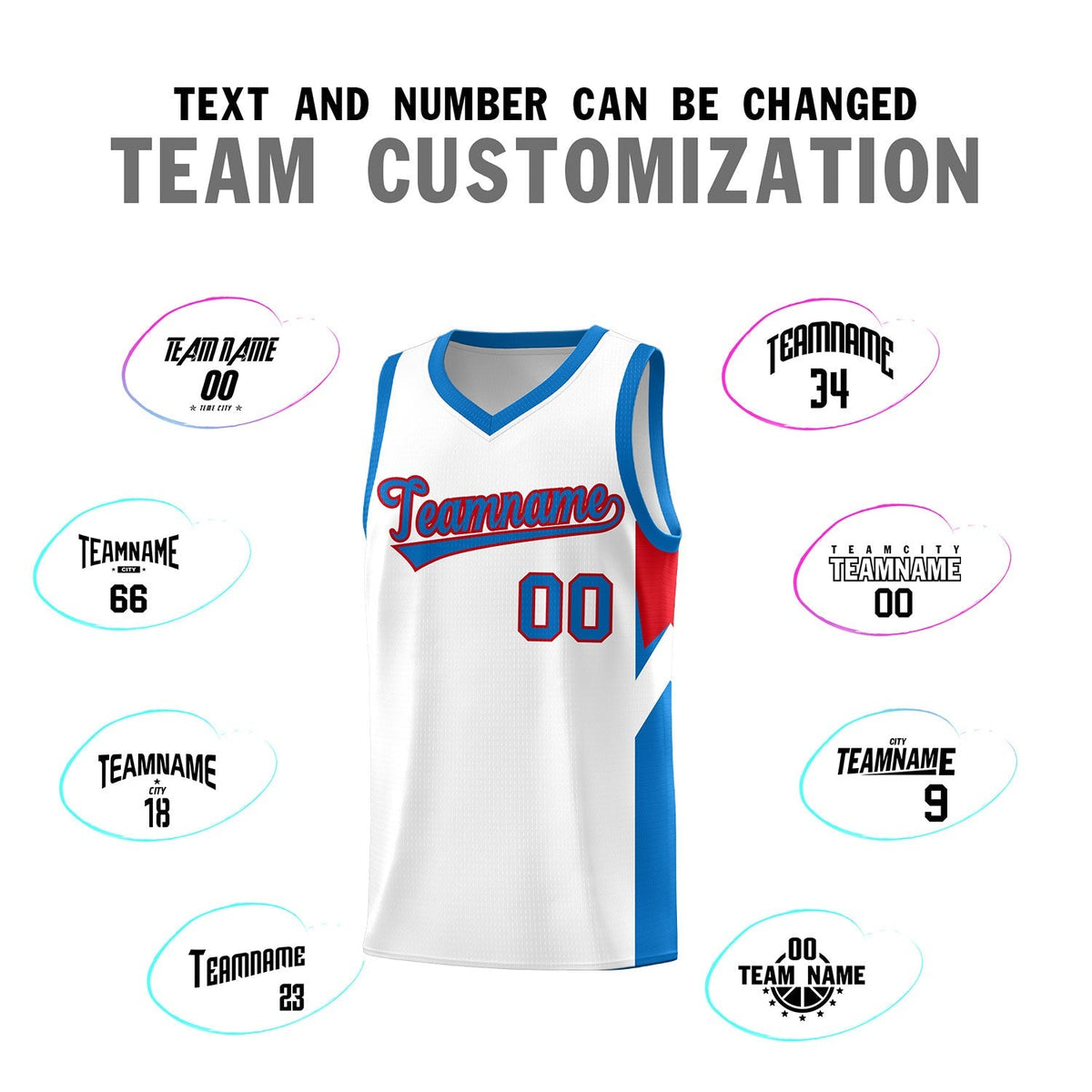Custom White Royal Side Design Sets Sports Uniform Basketball Jersey