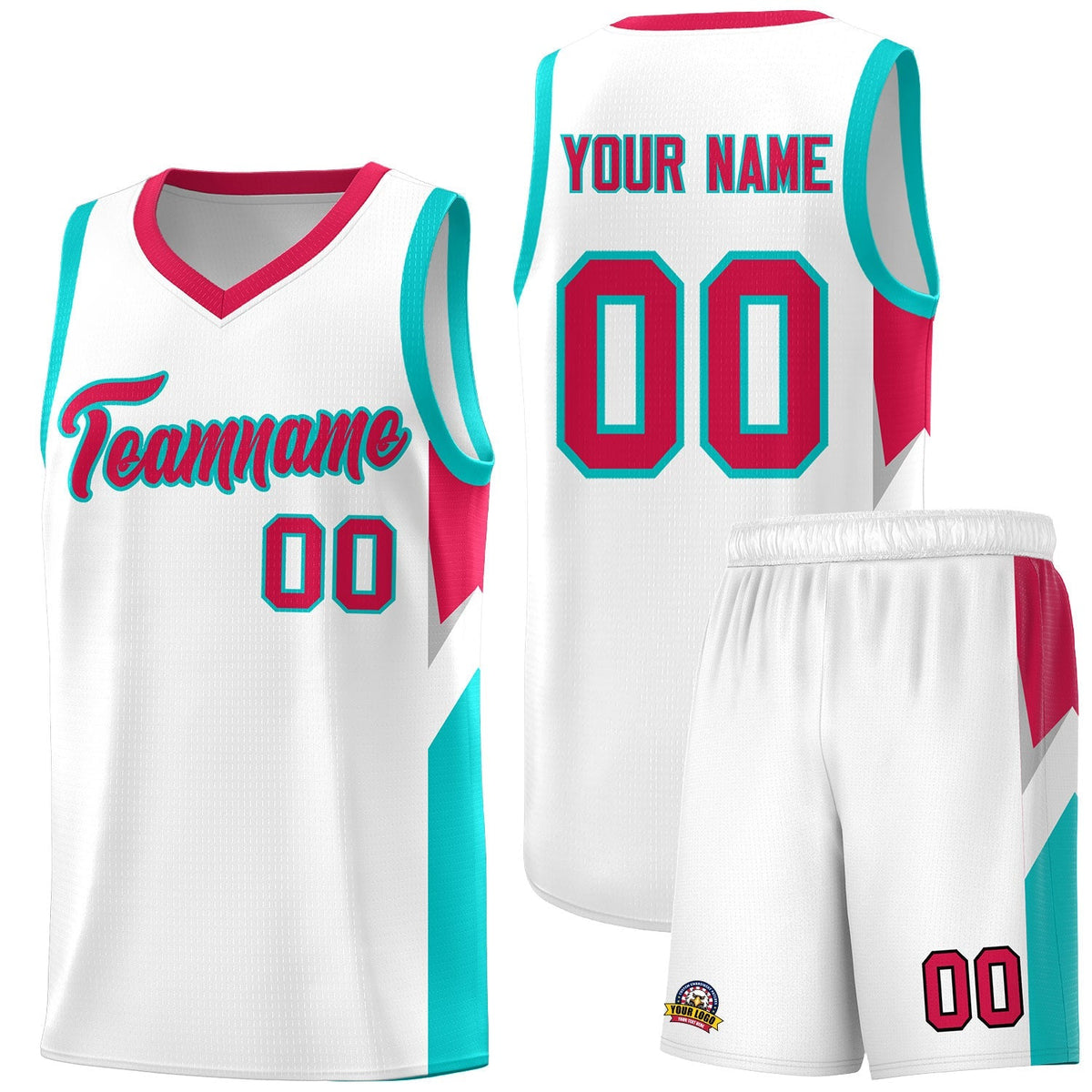 Custom White Red Side Design Sets Sports Uniform Basketball Jersey