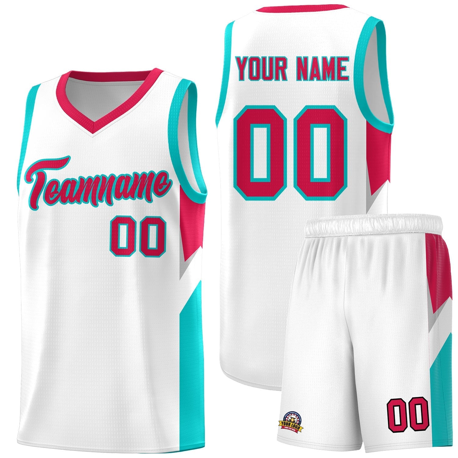 Custom White Red Side Design Sets Sports Uniform Basketball Jersey