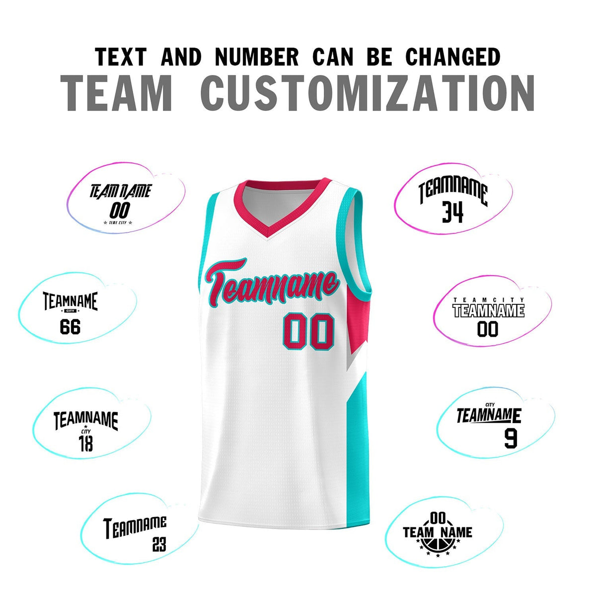 Custom White Red Side Design Sets Sports Uniform Basketball Jersey
