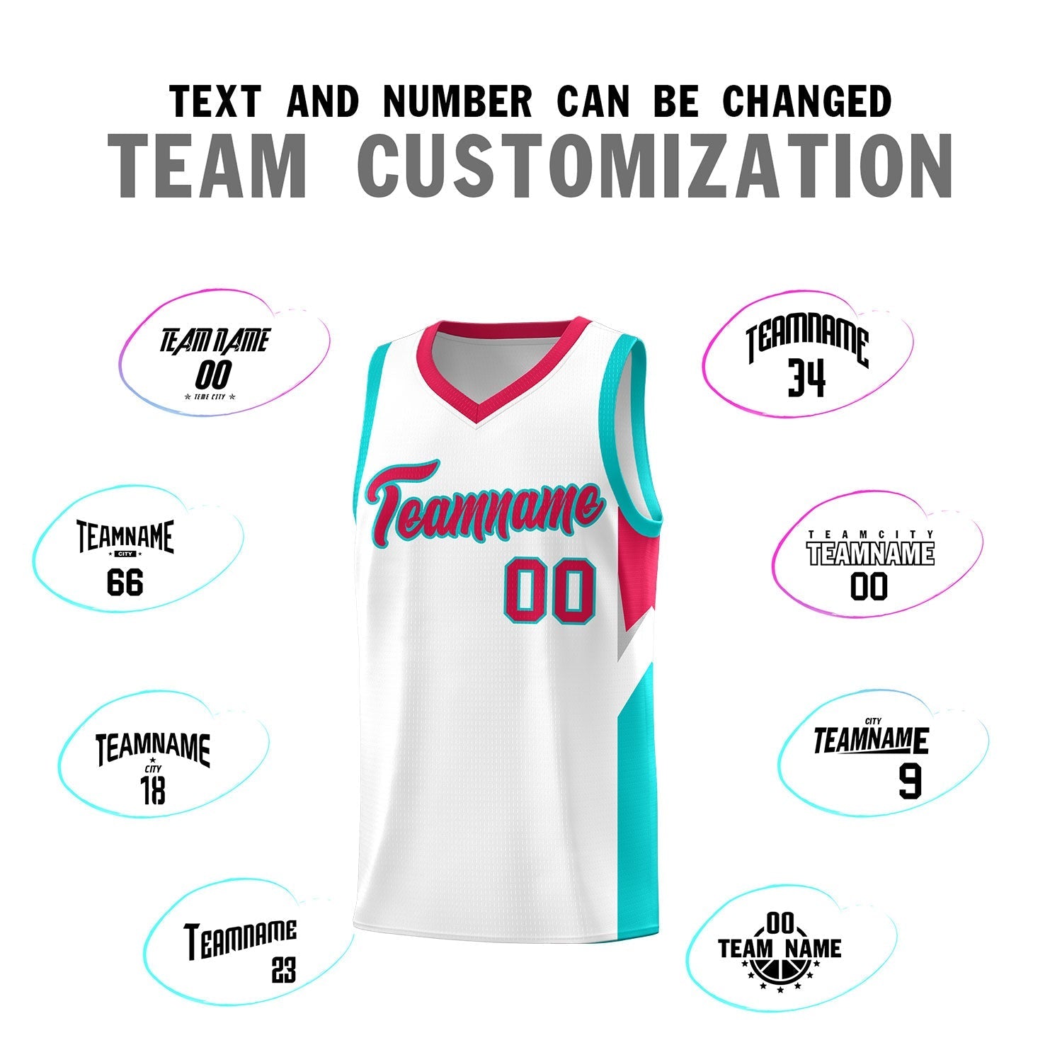 Custom White Red Side Design Sets Sports Uniform Basketball Jersey