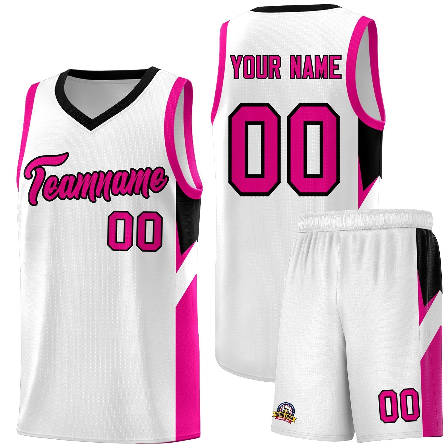 Custom White Black Side Design Sets Sports Uniform Basketball Jersey