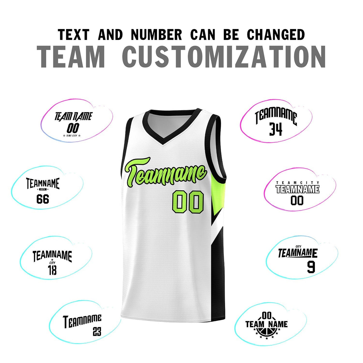 Custom White Black Side Design Sets Sports Uniform Basketball Jersey