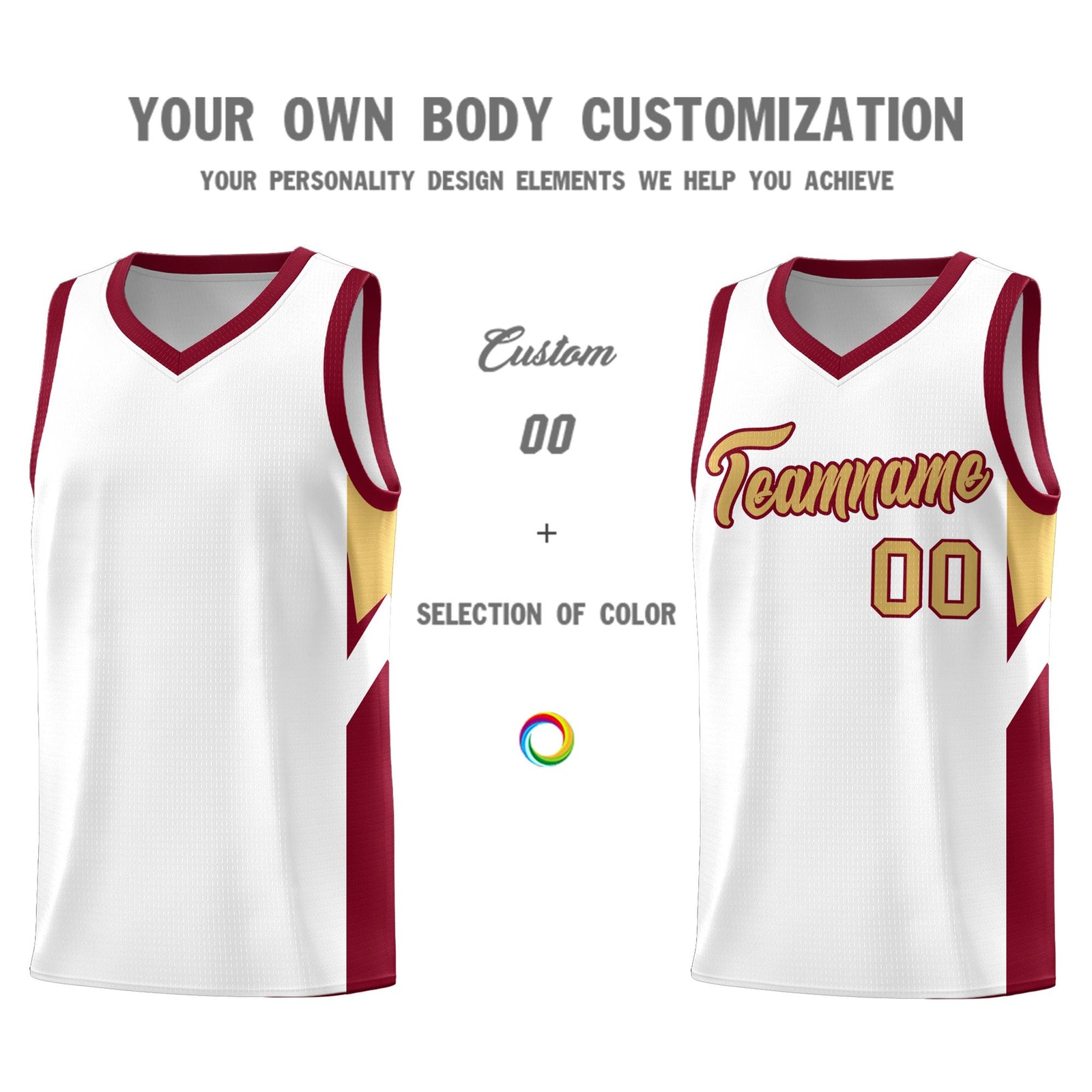 Custom White Crimson Side Design Sets Sports Uniform Basketball Jersey