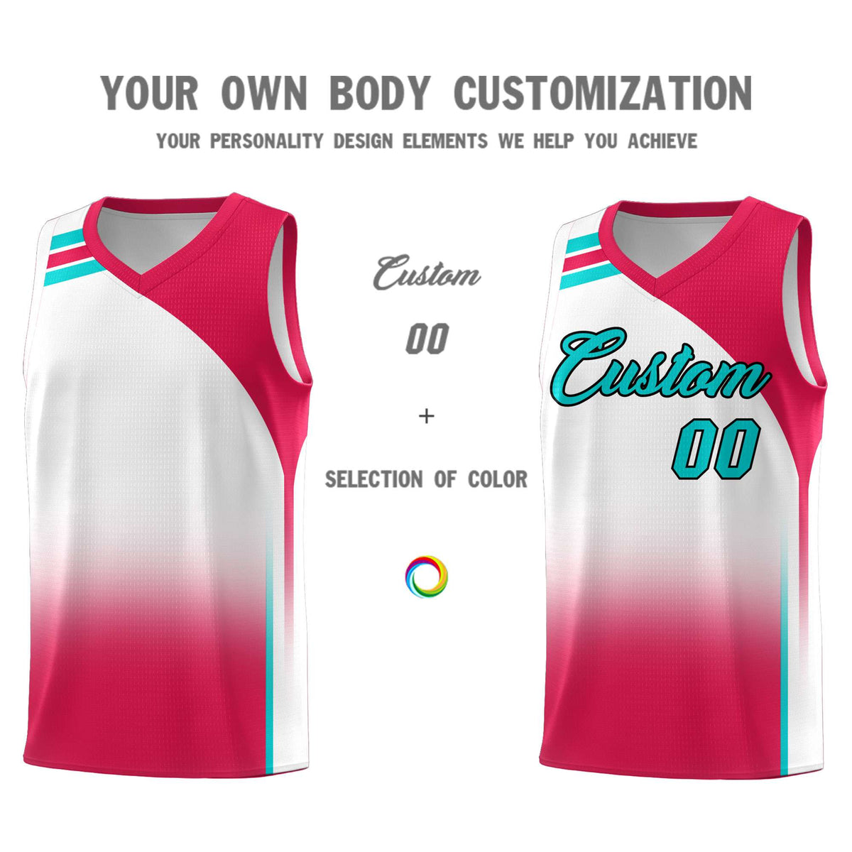 Custom White Red Gradient Fashion Sets Sports Uniform Basketball Jersey