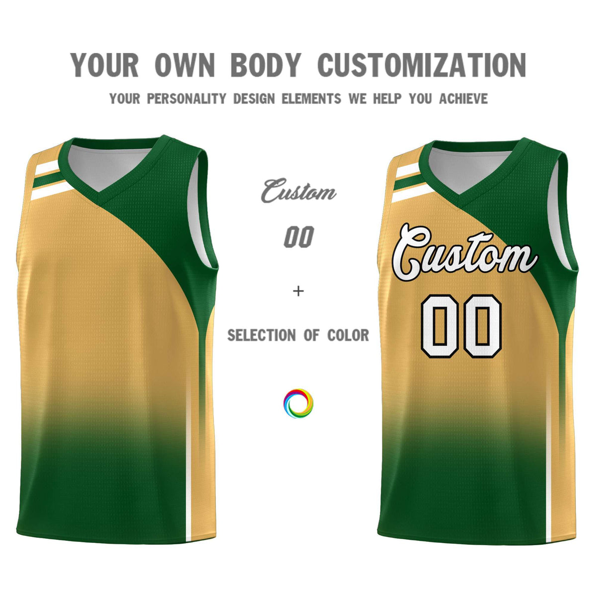 Custom Buckskin Brown Teal Gradient Fashion Sets Sports Uniform Basketball Jersey