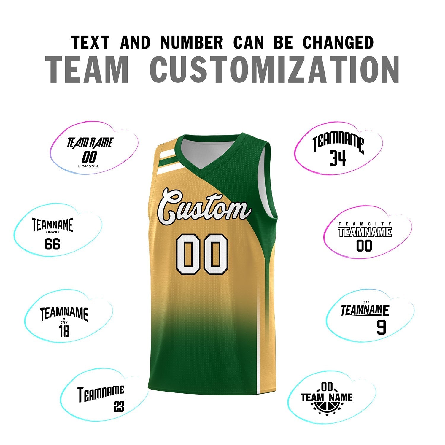 Custom Buckskin Brown Teal Gradient Fashion Sets Sports Uniform Basketball Jersey