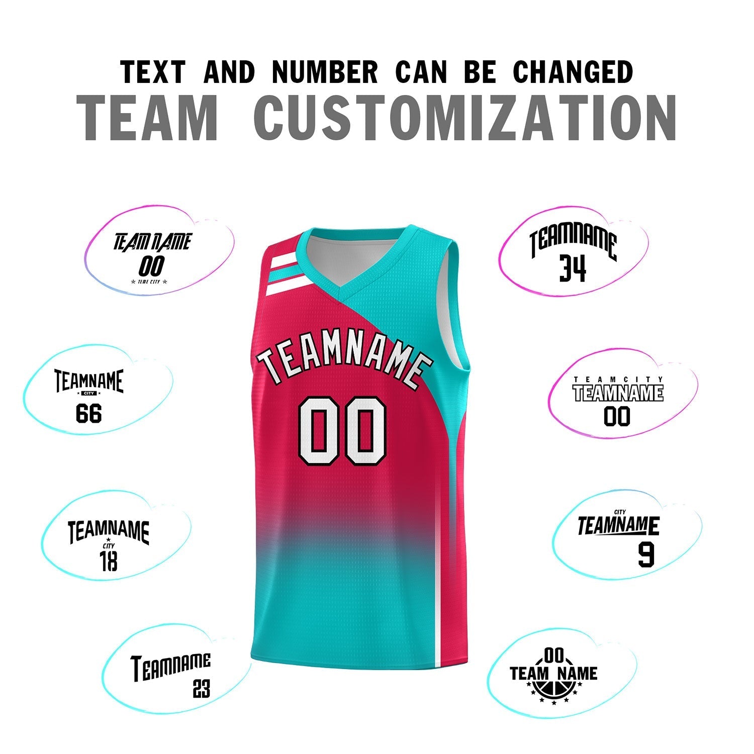 Custom Red Aqua Gradient Fashion Sets Sports Uniform Basketball Jersey