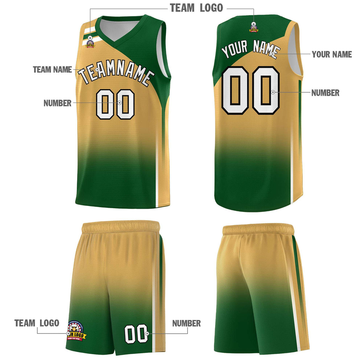 Custom Buckskin Brown Teal Gradient Fashion Sets Sports Uniform Basketball Jersey