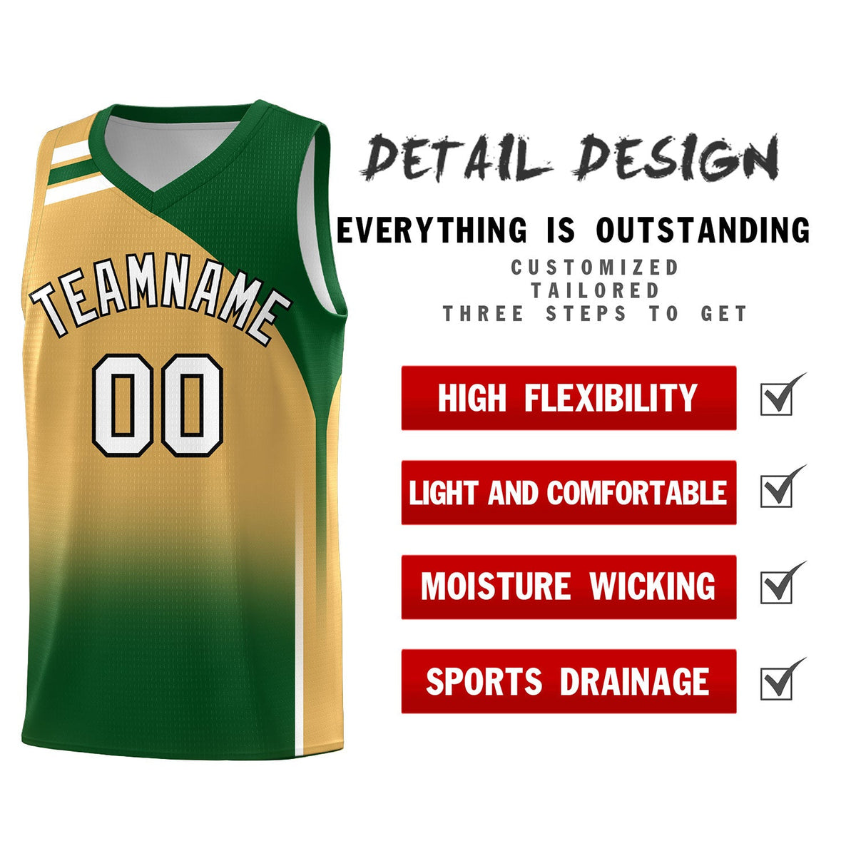 Custom Buckskin Brown Teal Gradient Fashion Sets Sports Uniform Basketball Jersey