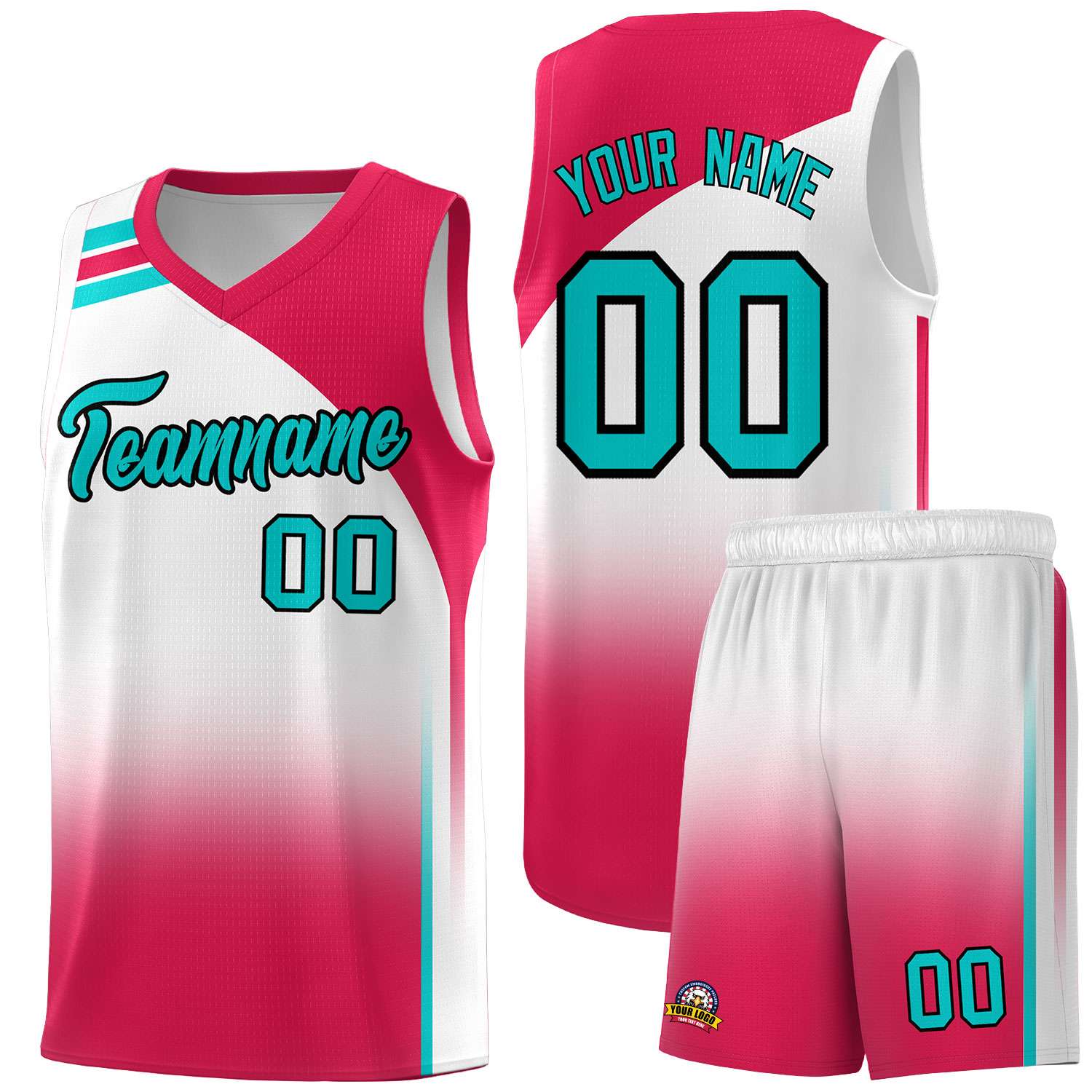 Custom White Red Gradient Fashion Sets Sports Uniform Basketball Jersey