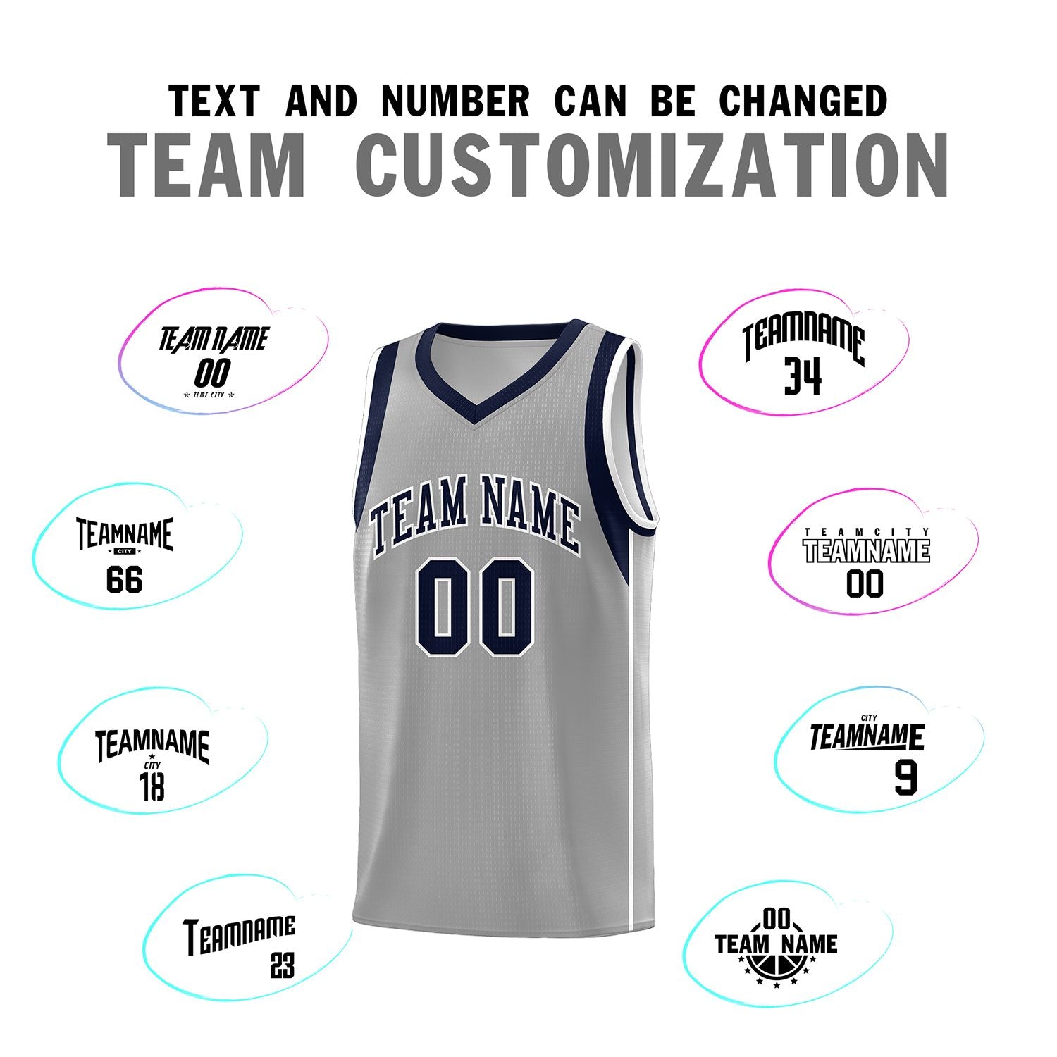 Custom Gray Navy-White Sleeve Color Blocking Classic Sets Sports Uniform Basketball Jersey
