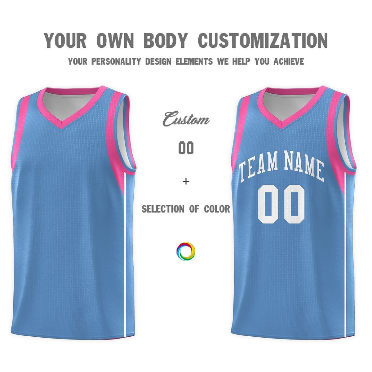 Custom Light Blue White Sleeve Color Blocking Classic Sets Sports Uniform Basketball Jersey