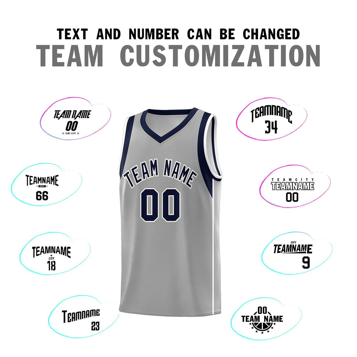 Custom Gray Navy-White Sleeve Color Blocking Classic Sets Sports Uniform Basketball Jersey