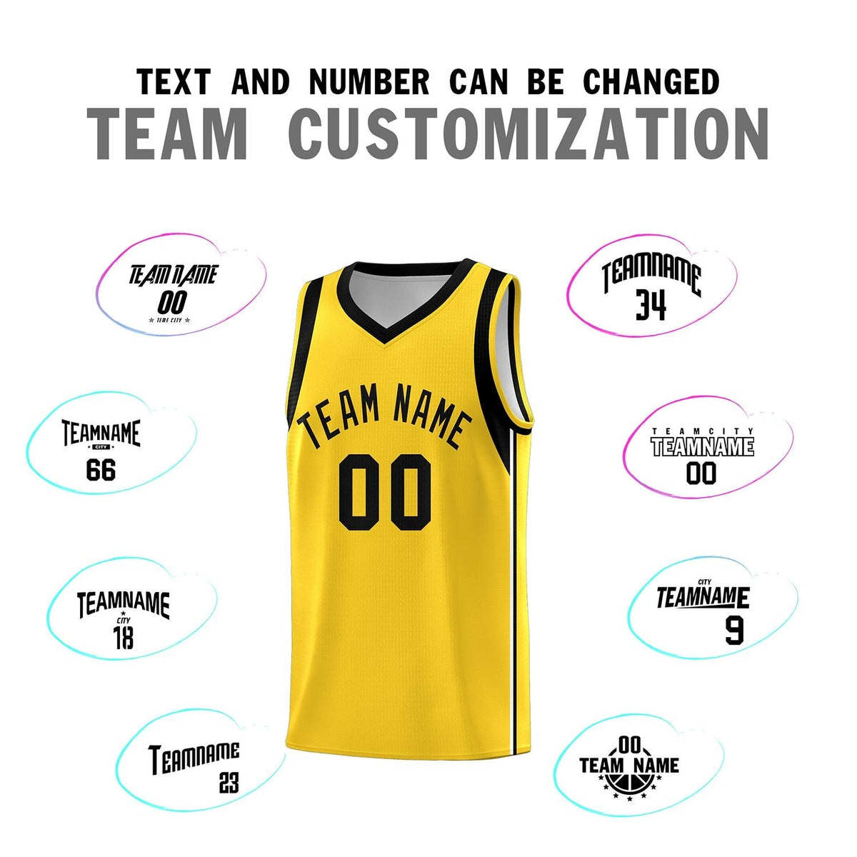 Custom Gold Black Sleeve Color Blocking Classic Sets Sports Uniform Basketball Jersey
