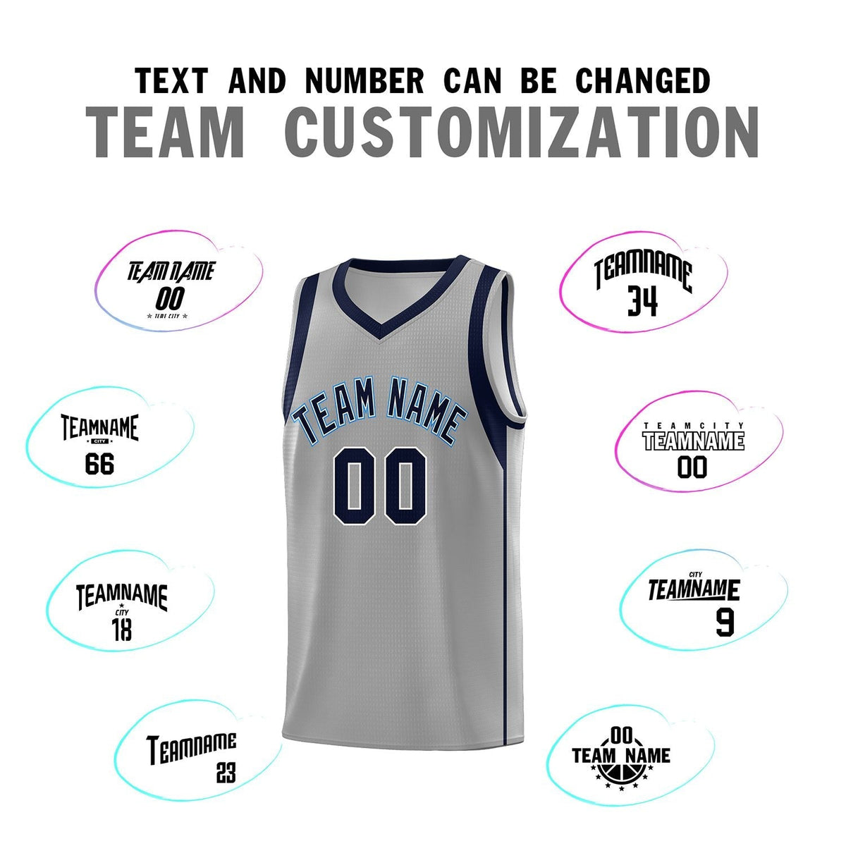 Custom Gray Navy-White Sleeve Color Blocking Classic Sets Sports Uniform Basketball Jersey
