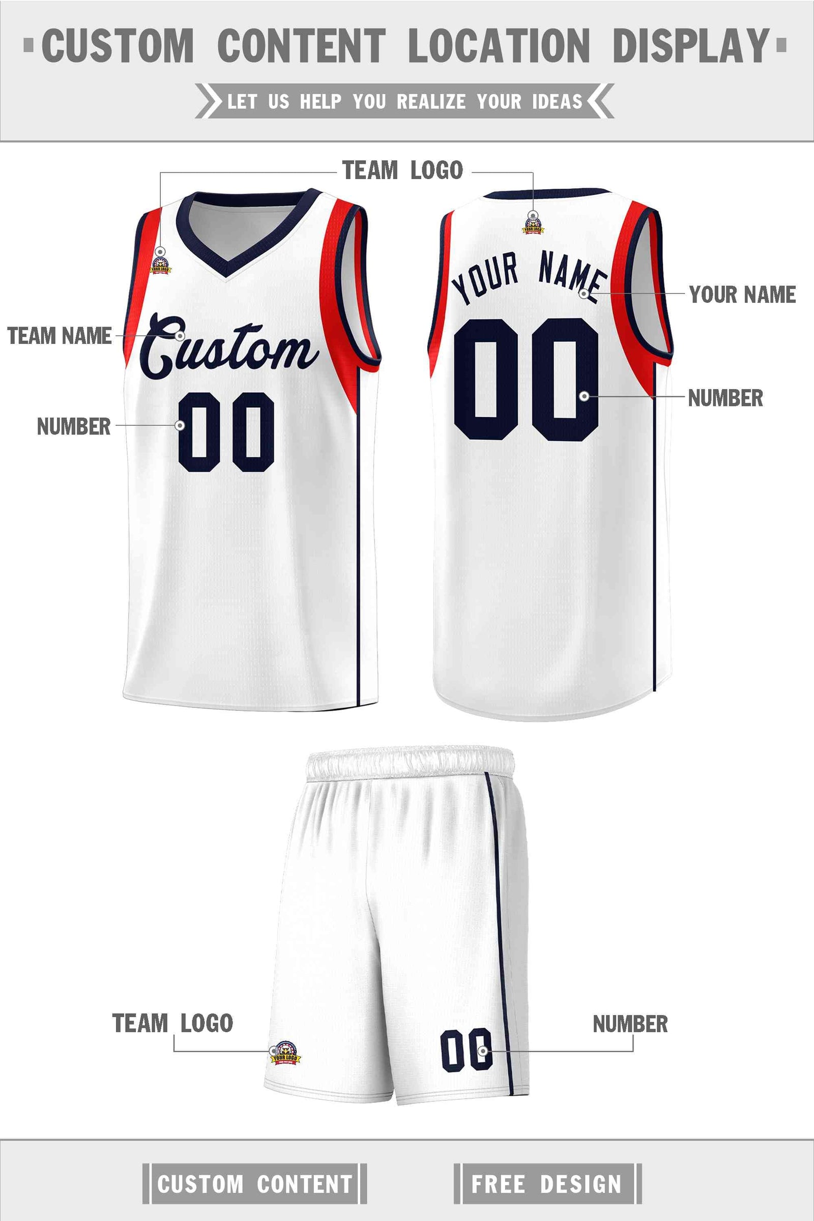 Custom White Royal Sleeve Color Blocking Classic Sets Sports Uniform Basketball Jersey