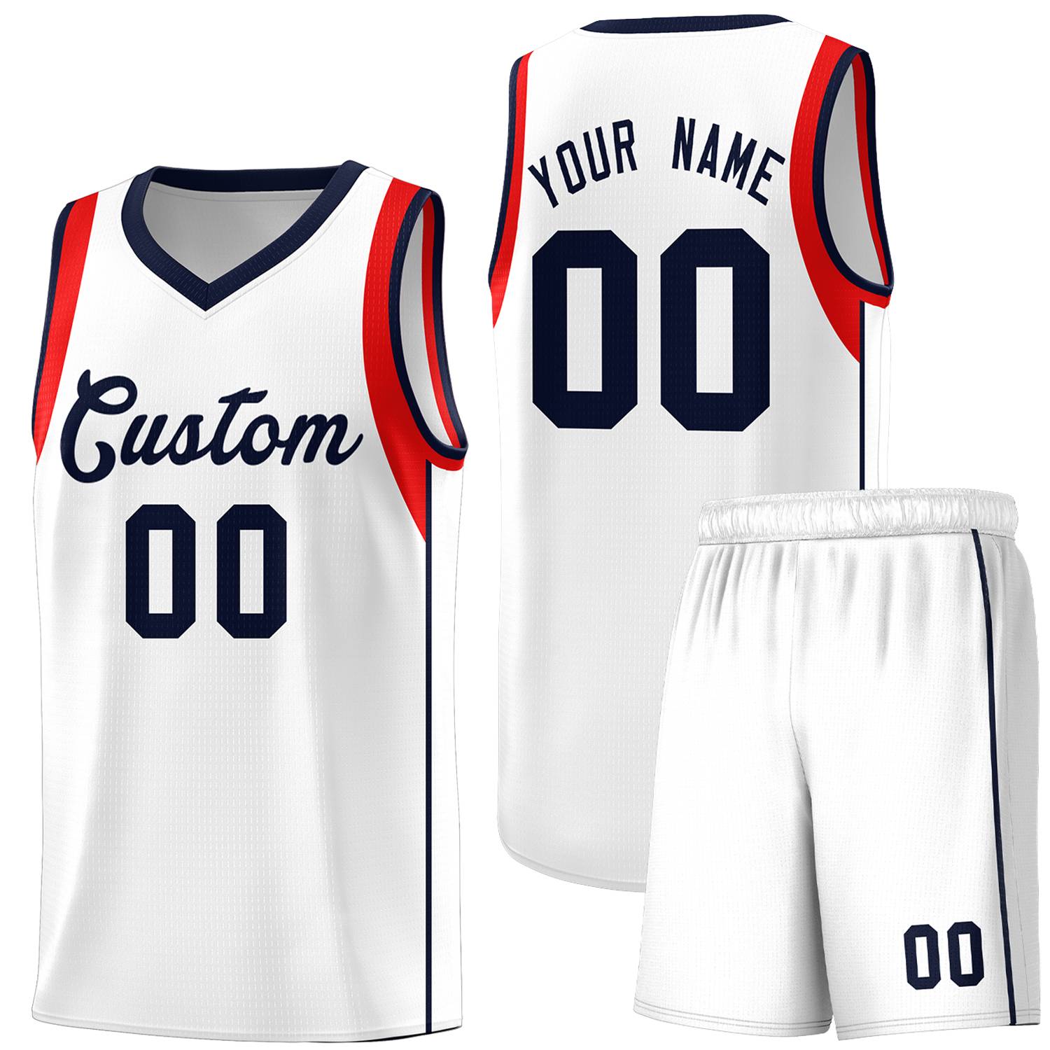 Custom White Royal Sleeve Color Blocking Classic Sets Sports Uniform Basketball Jersey