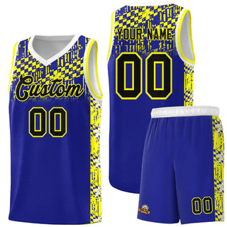 Custom Royal Mosaic Stars Pattern Sports Uniform Basketball Jersey - Style 1