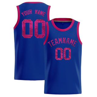 Custom Royal Sequined Tops Athletic Basketball Jersey - Style 1